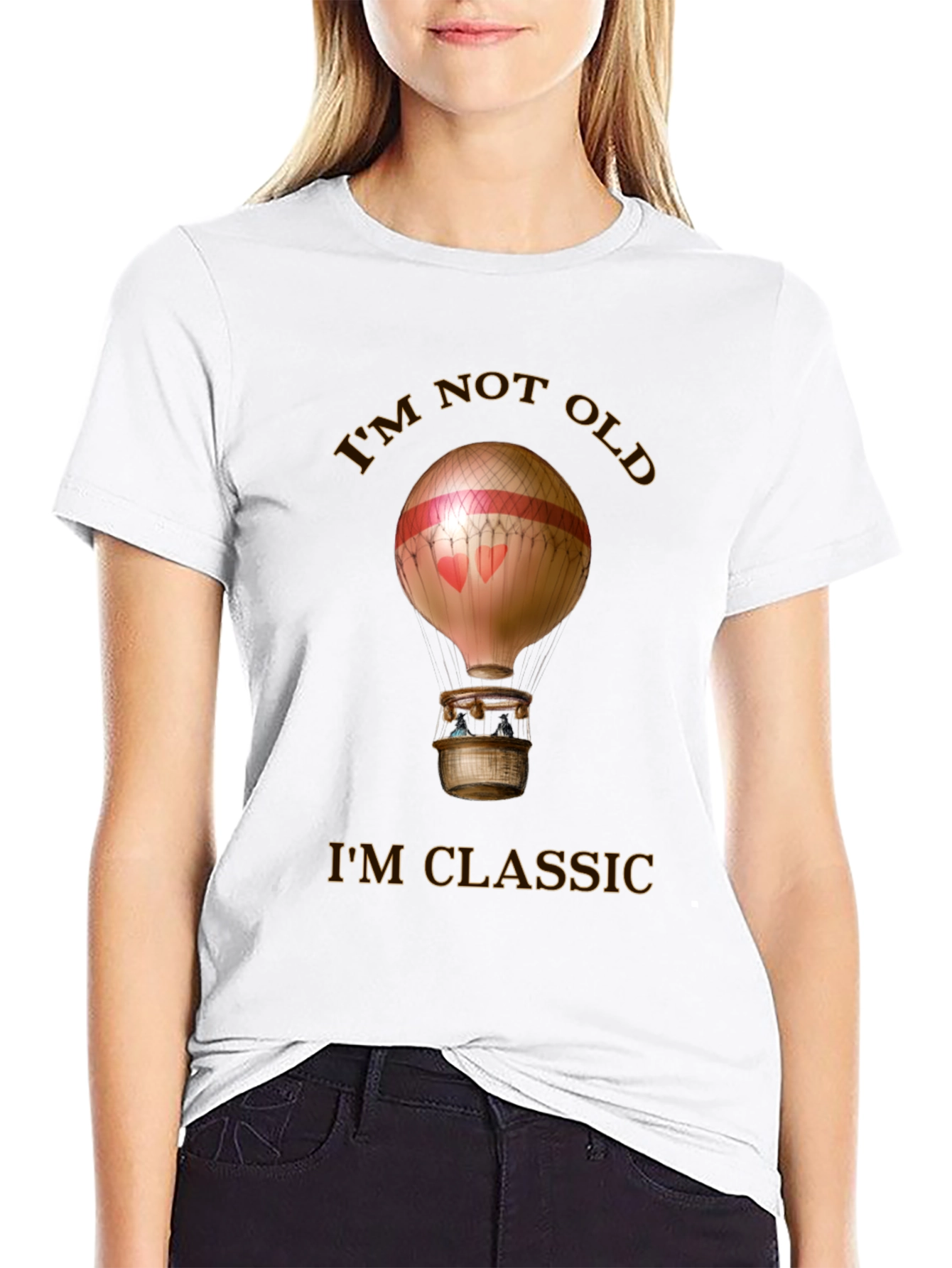 Black Classic Balloon Graphic Tee - "I'm Not Old, I'm Classic" view 9