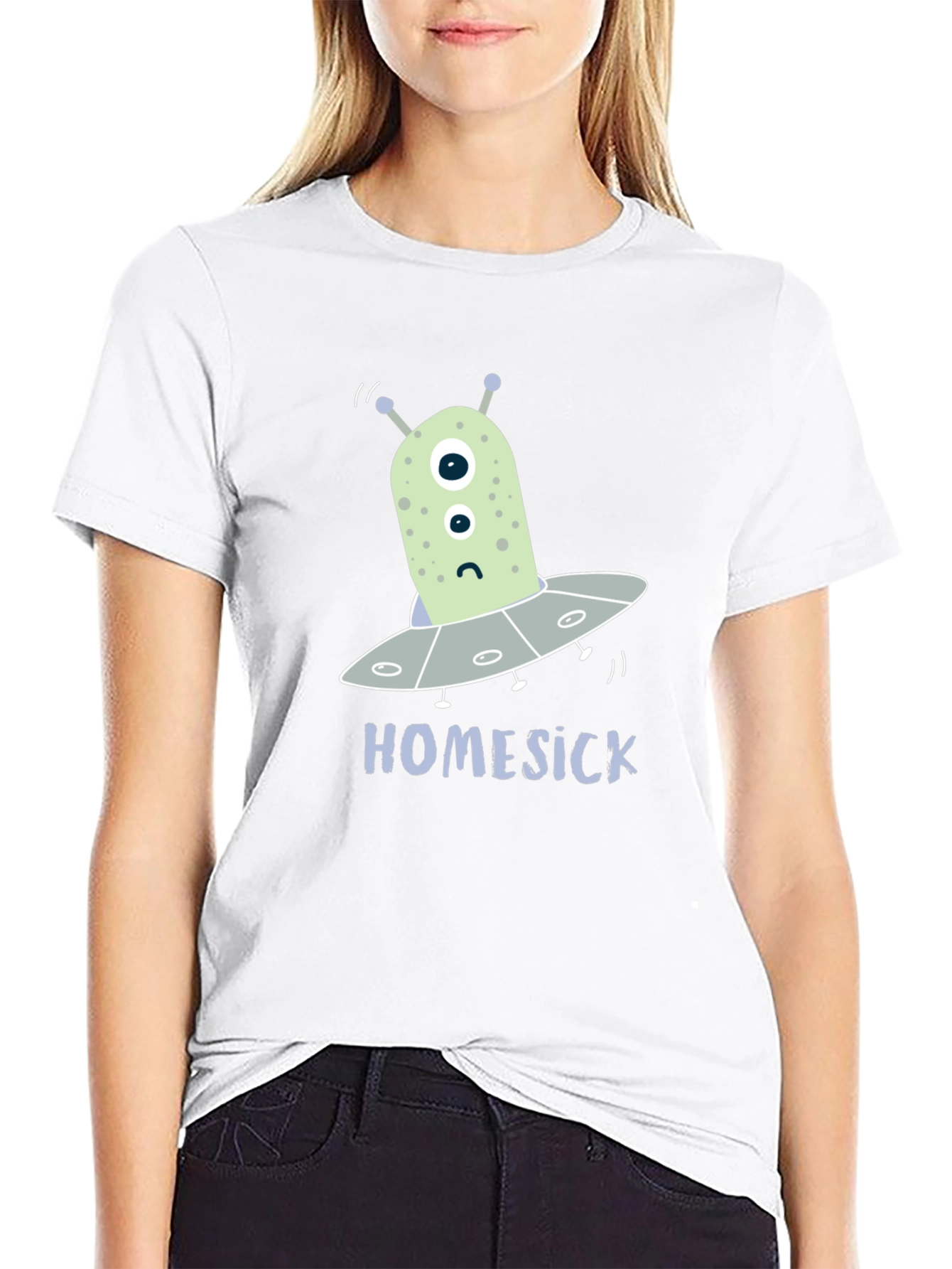 Black Homesick Alien T-Shirt - Funny Space Tee view 9
