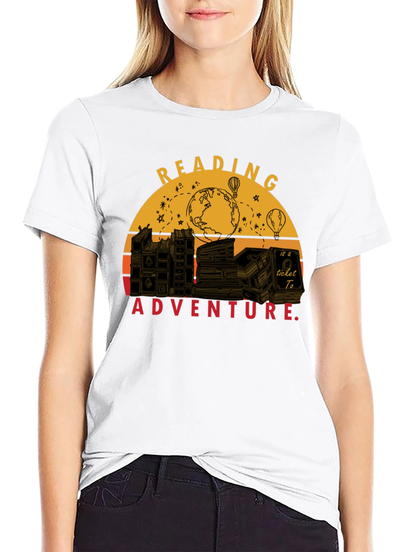 Black Reading is Adventure T-Shirt view 9