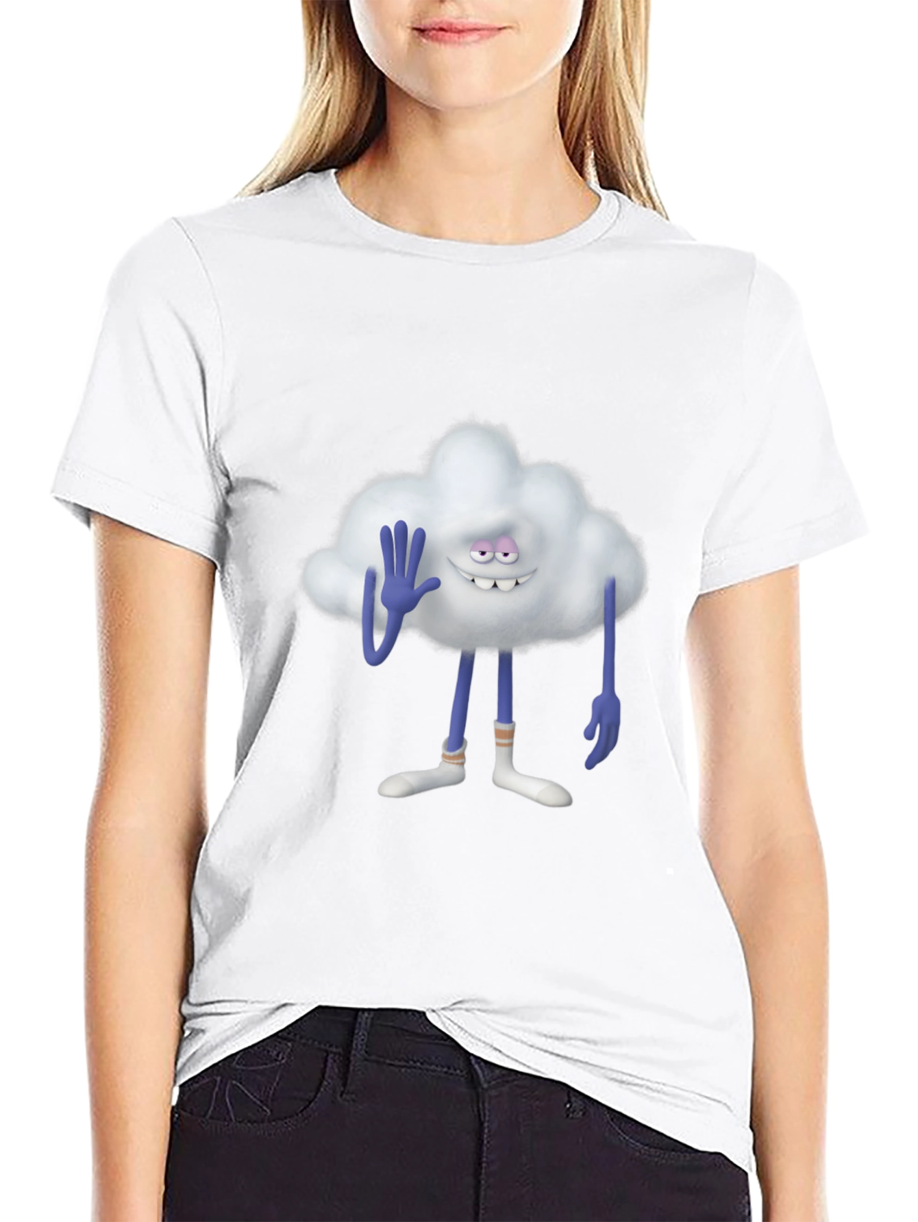 Black Cloud Guy Black T-Shirt view 9