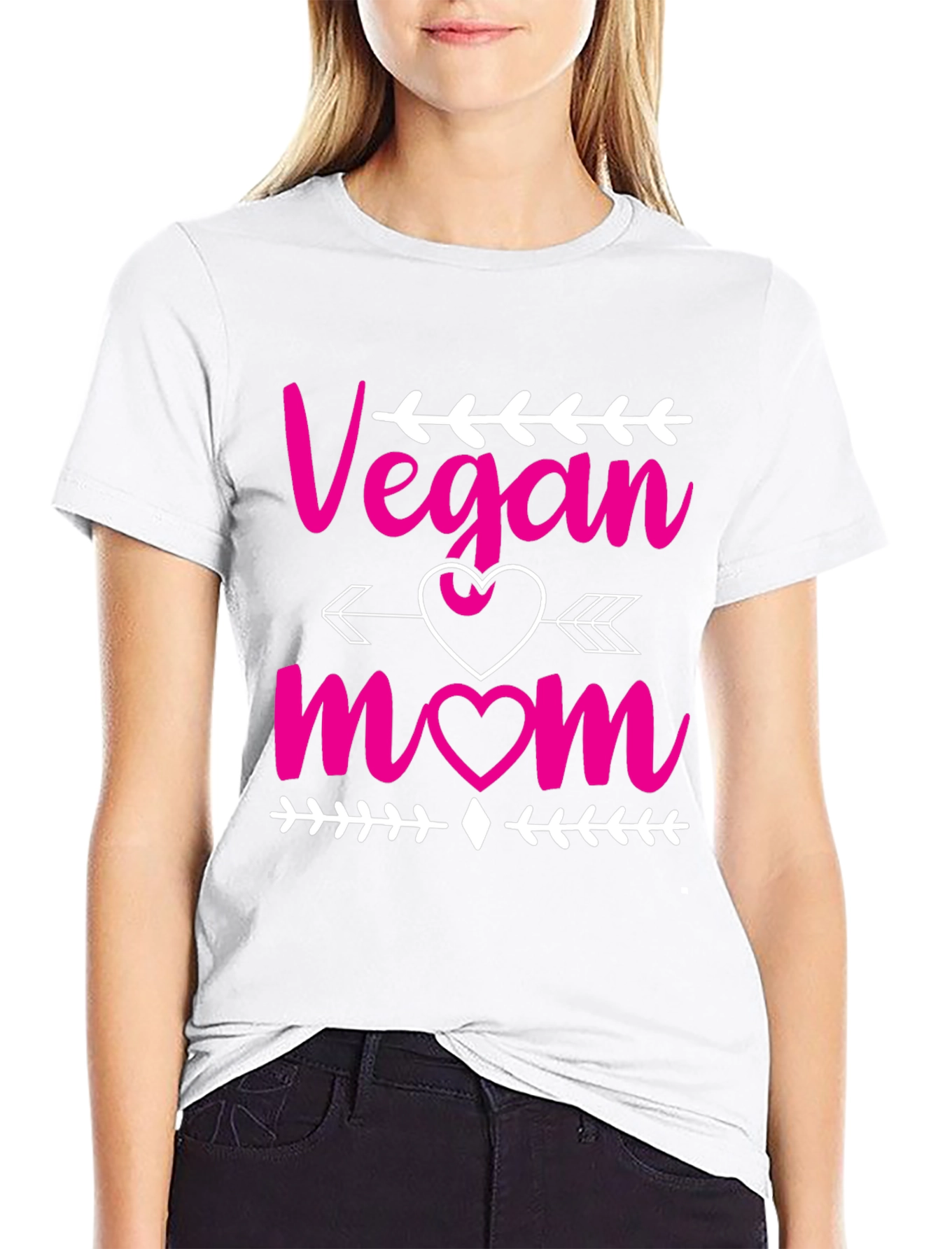 Black Vegan Mom Graphic T-Shirt - Black view 9