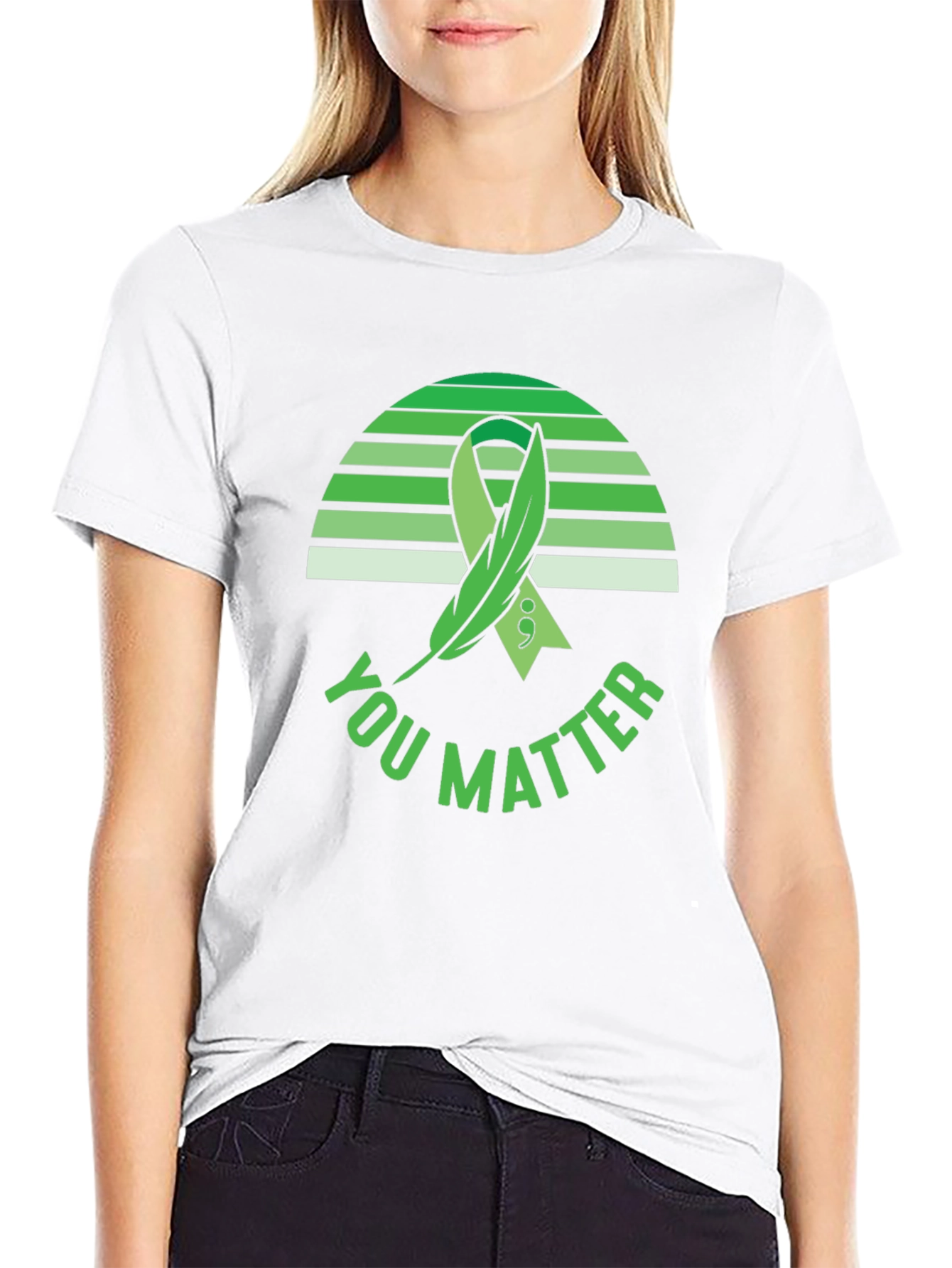 Black You Matter T-Shirt: Mental Health Awareness view 9