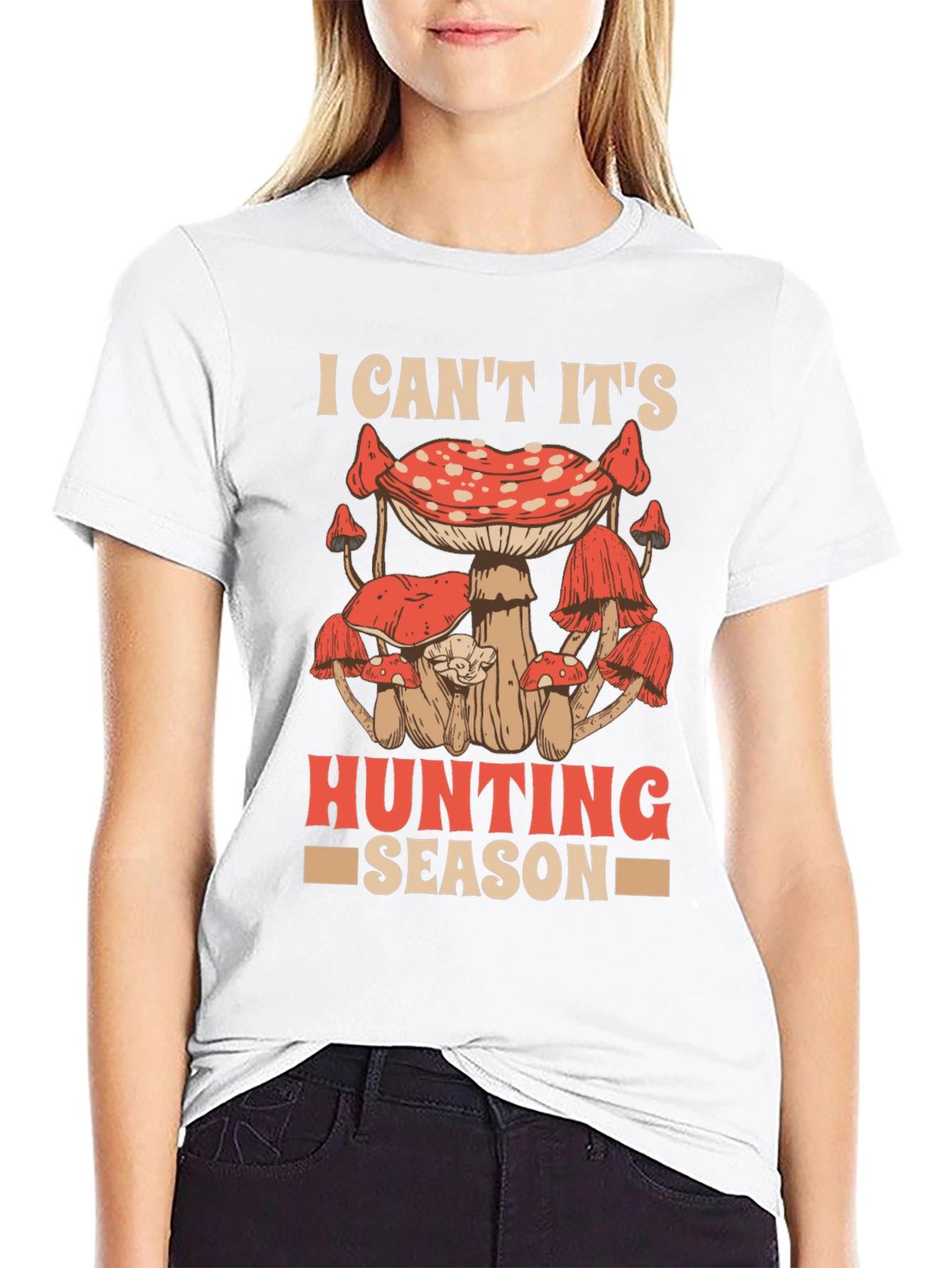 Black Mushroom Hunting Season Graphic Tee view 9