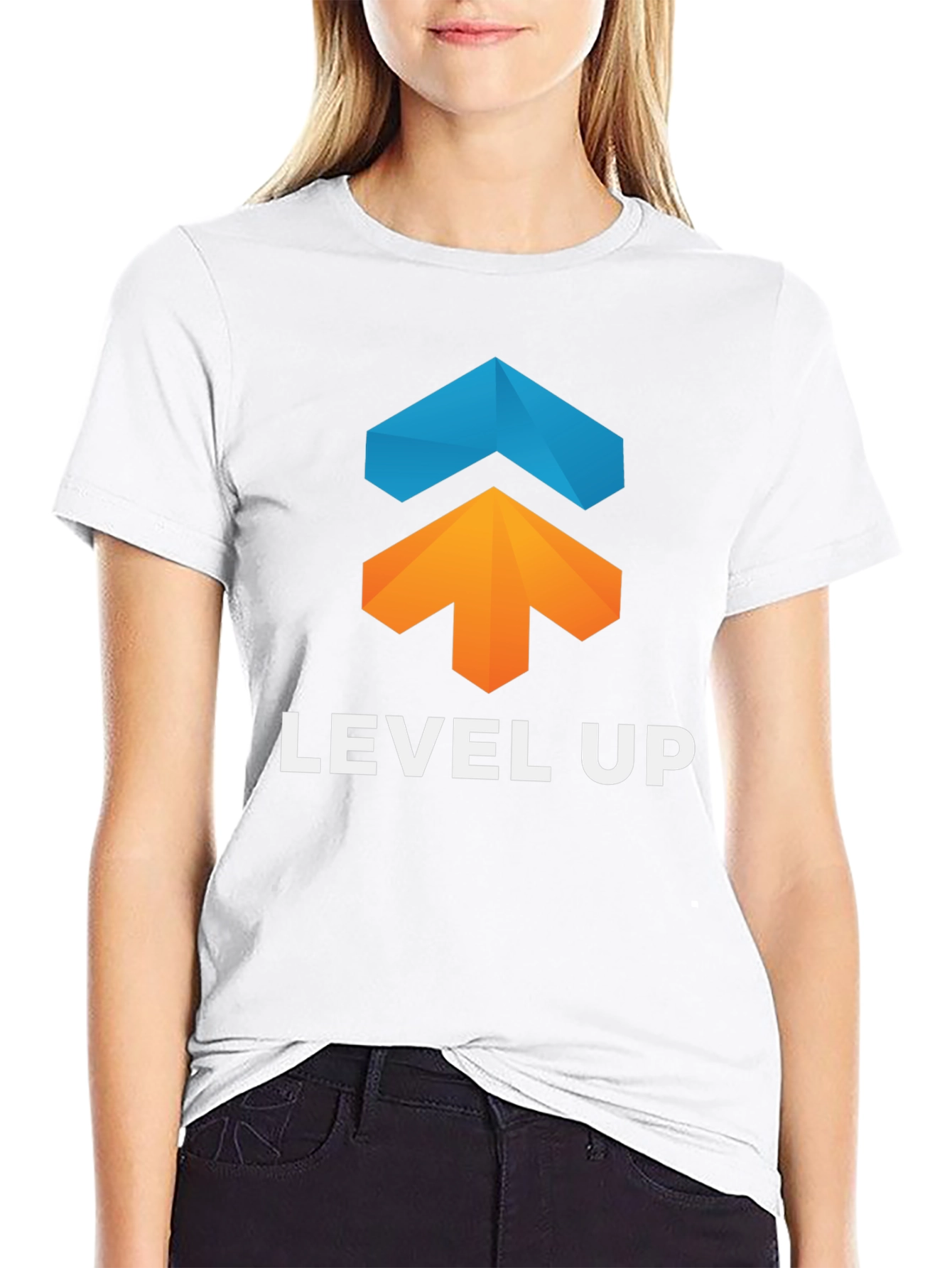 Level Up Graphic Tee - Black Cotton Blend - 9
