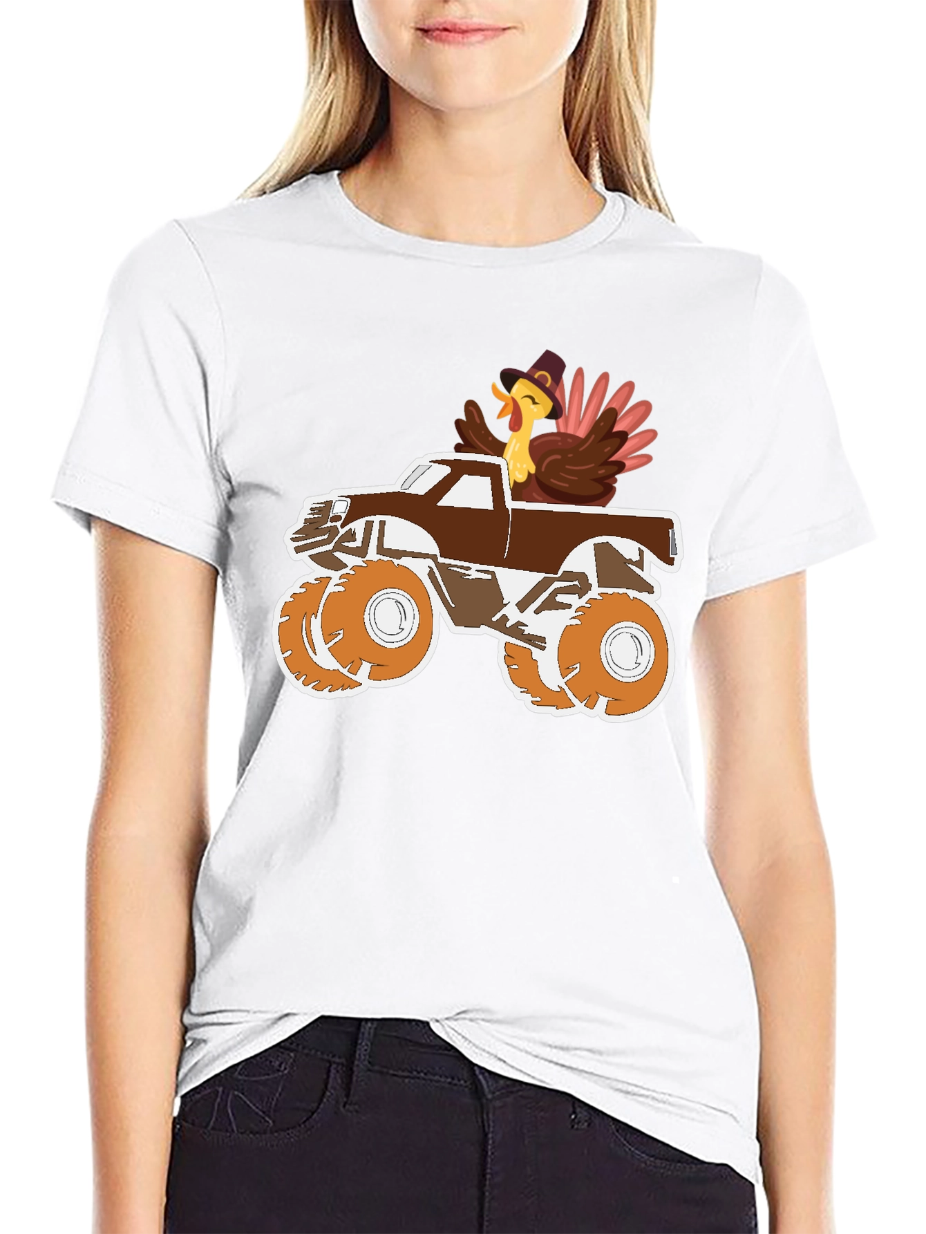 Black Turkey Monster Truck Graphic Tee view 9