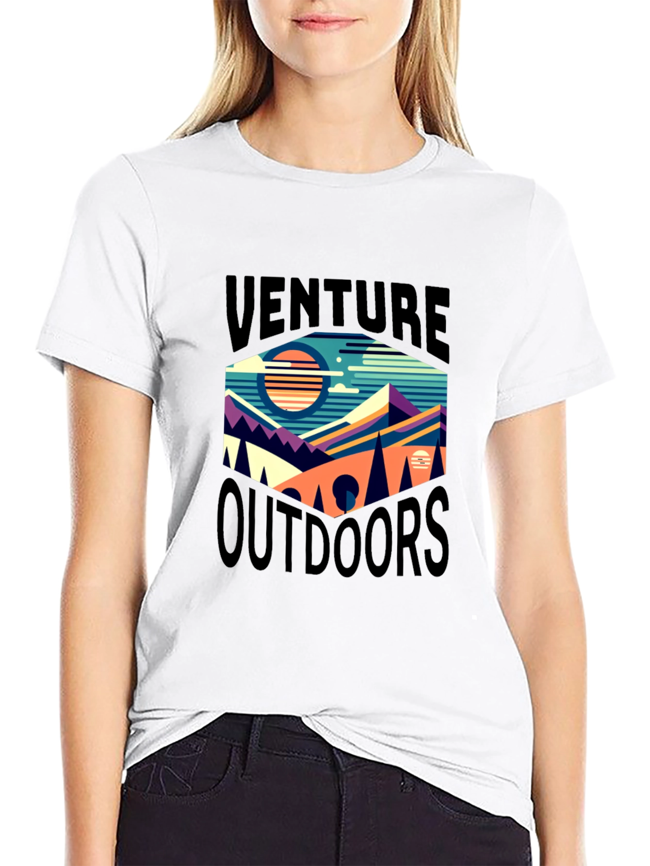 Black Venture Outdoors Graphic Tee - Black view 9
