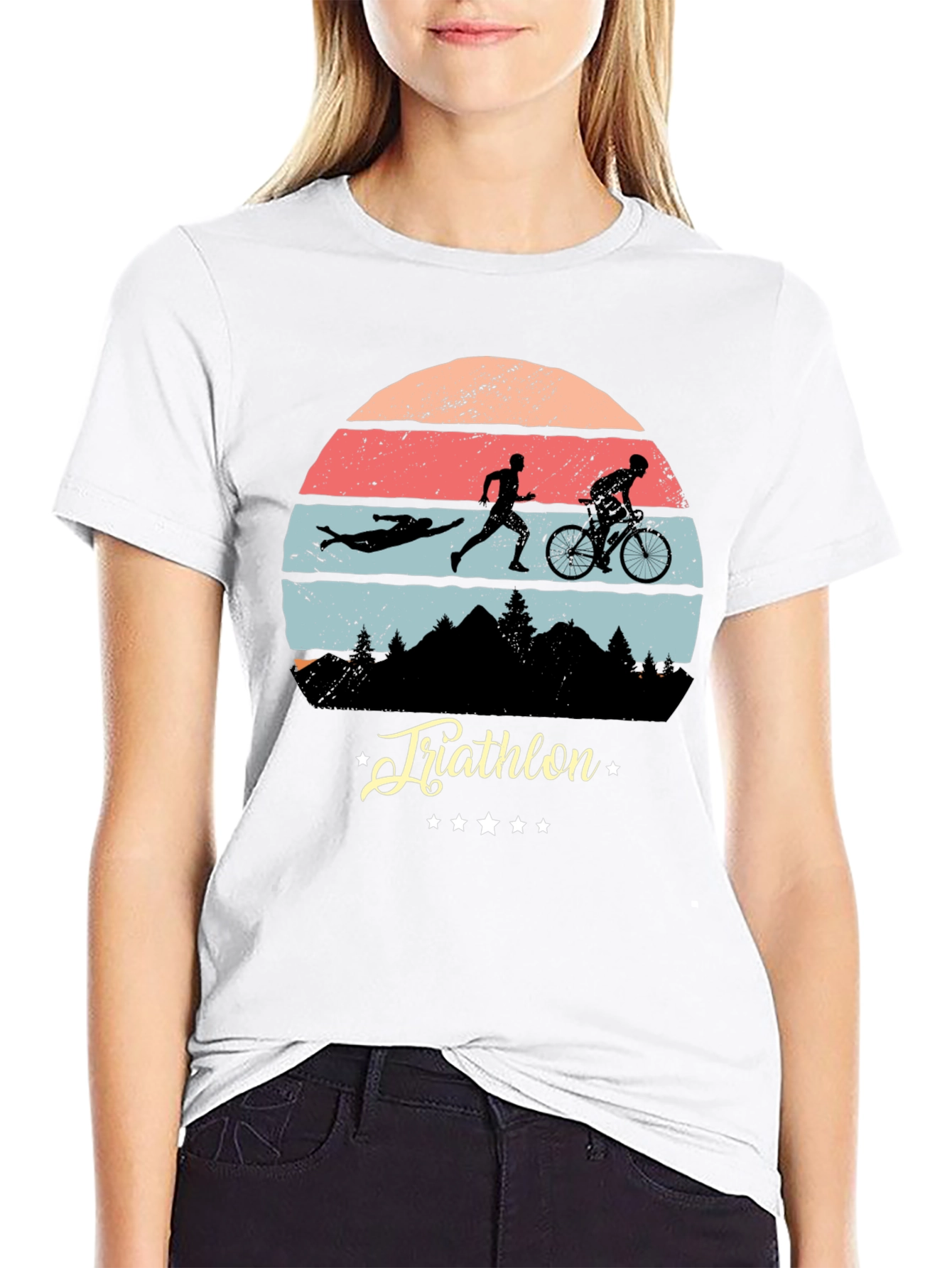 Black Triathlon Silhouette T-Shirt view 9