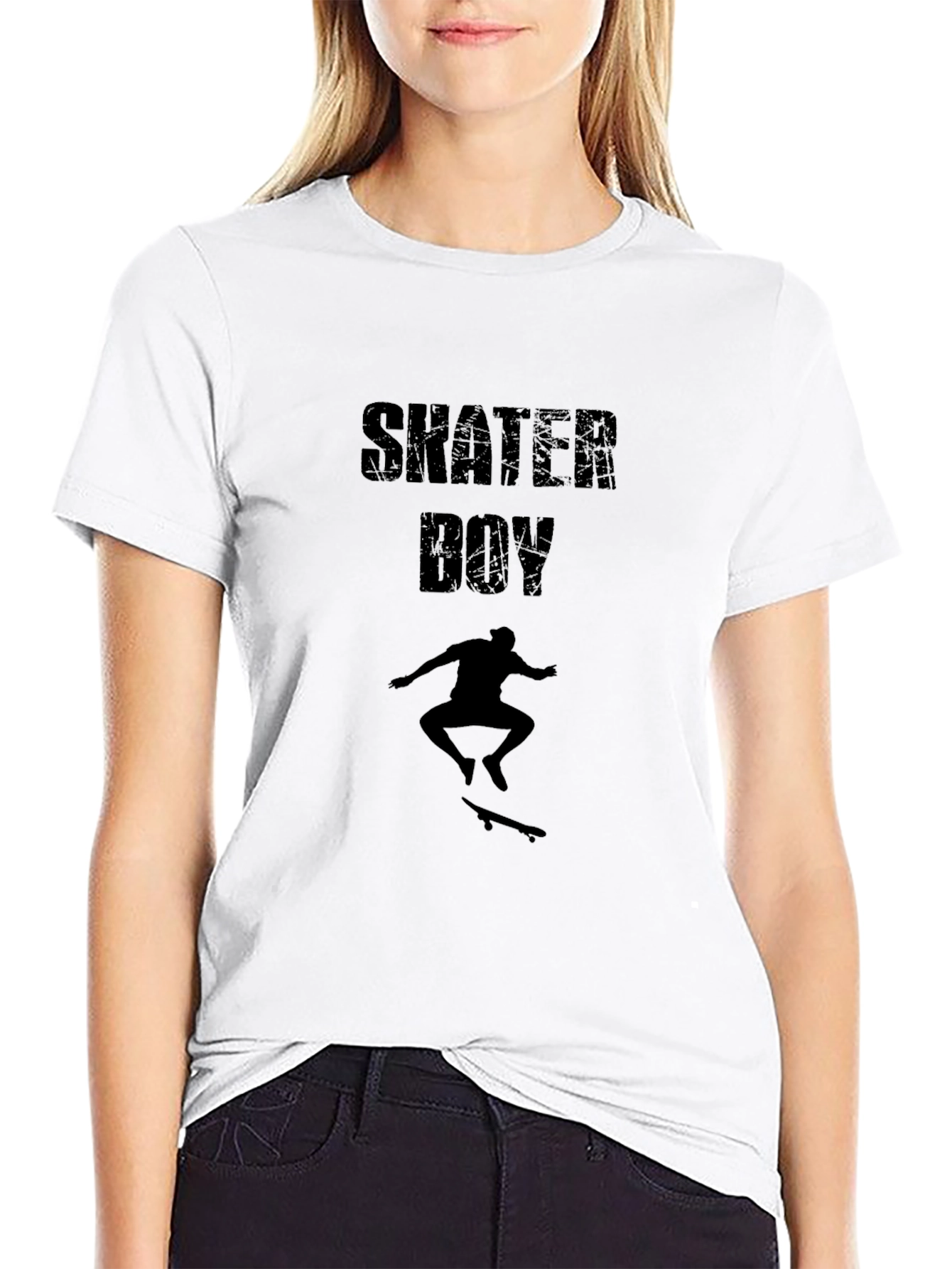 Black Skater Boy Black T-Shirt - Cool Graphic Tee view 9
