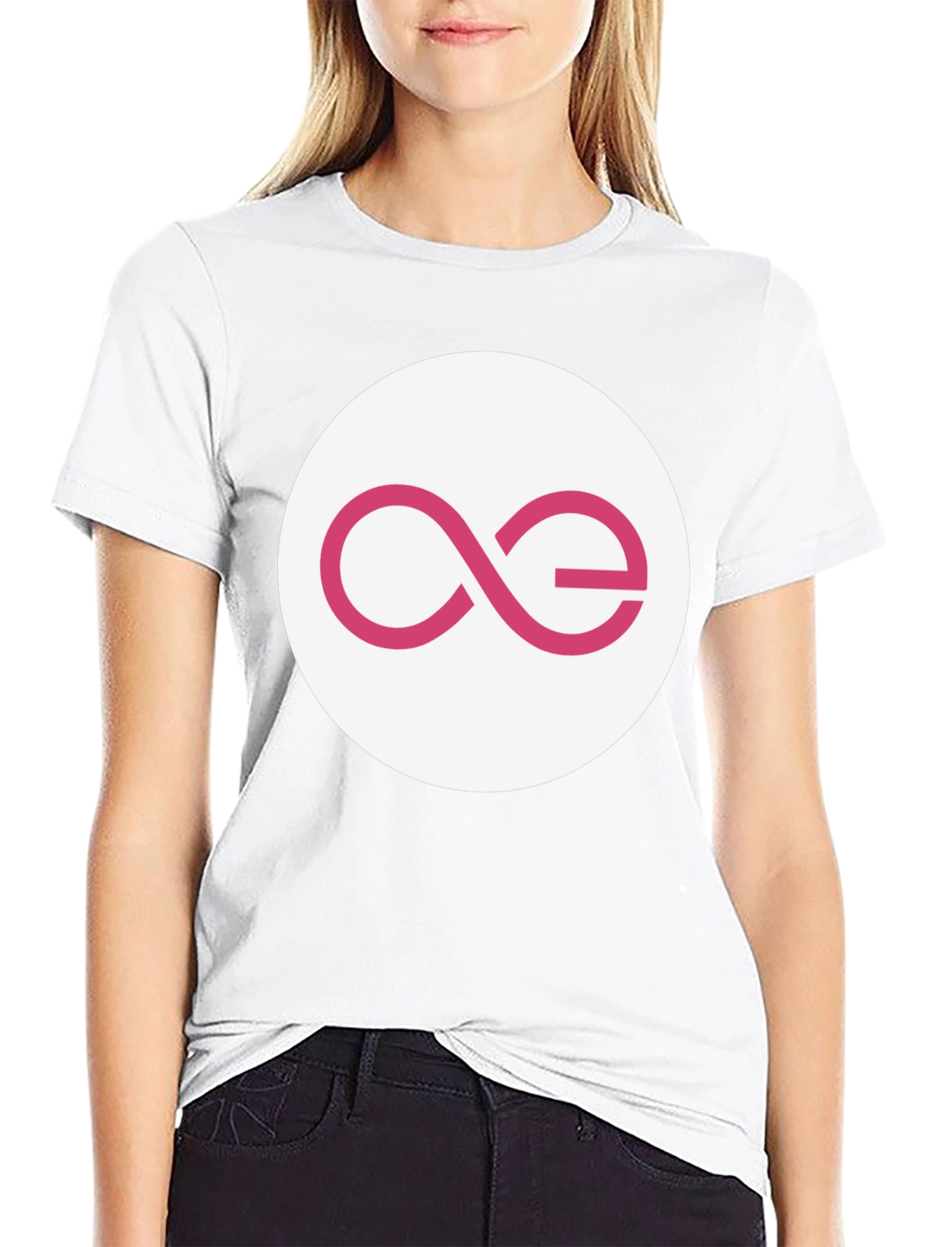 Black Black T-Shirt with Abstract Pink Logo Design view 9