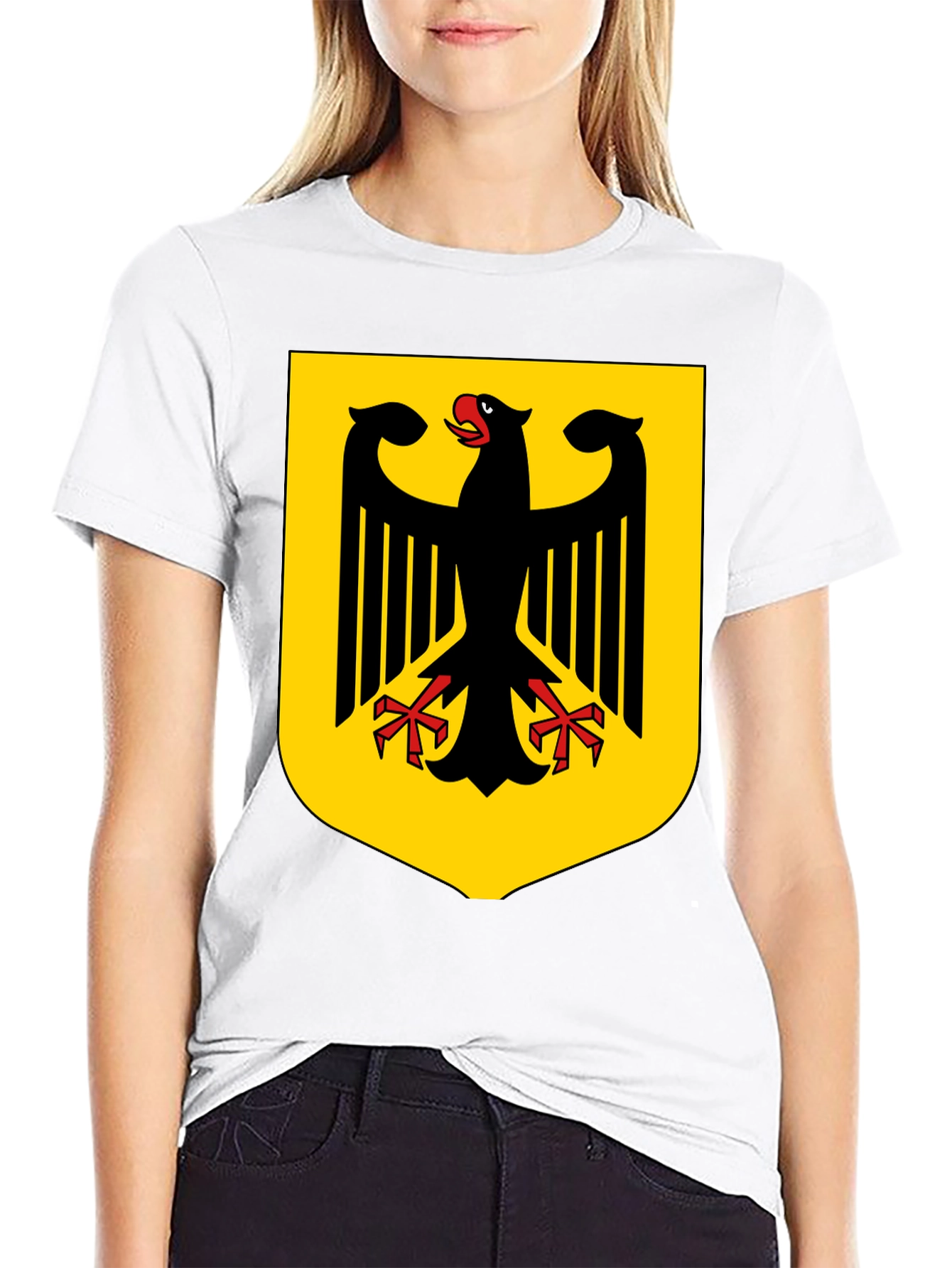 Black German Eagle Crest Black T-Shirt view 9