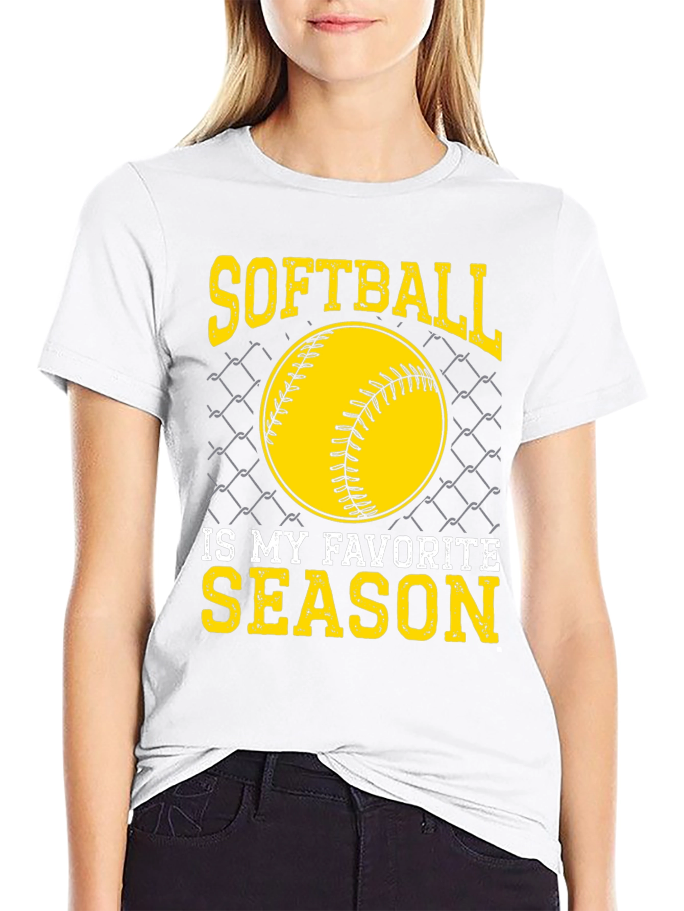 Black Softball Is My Favorite Season T-Shirt view 9