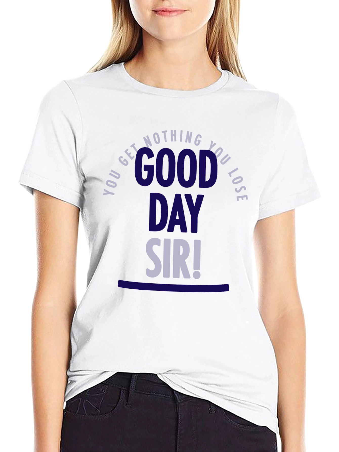 Black Good Day Sir! Graphic Tee - Black view 9