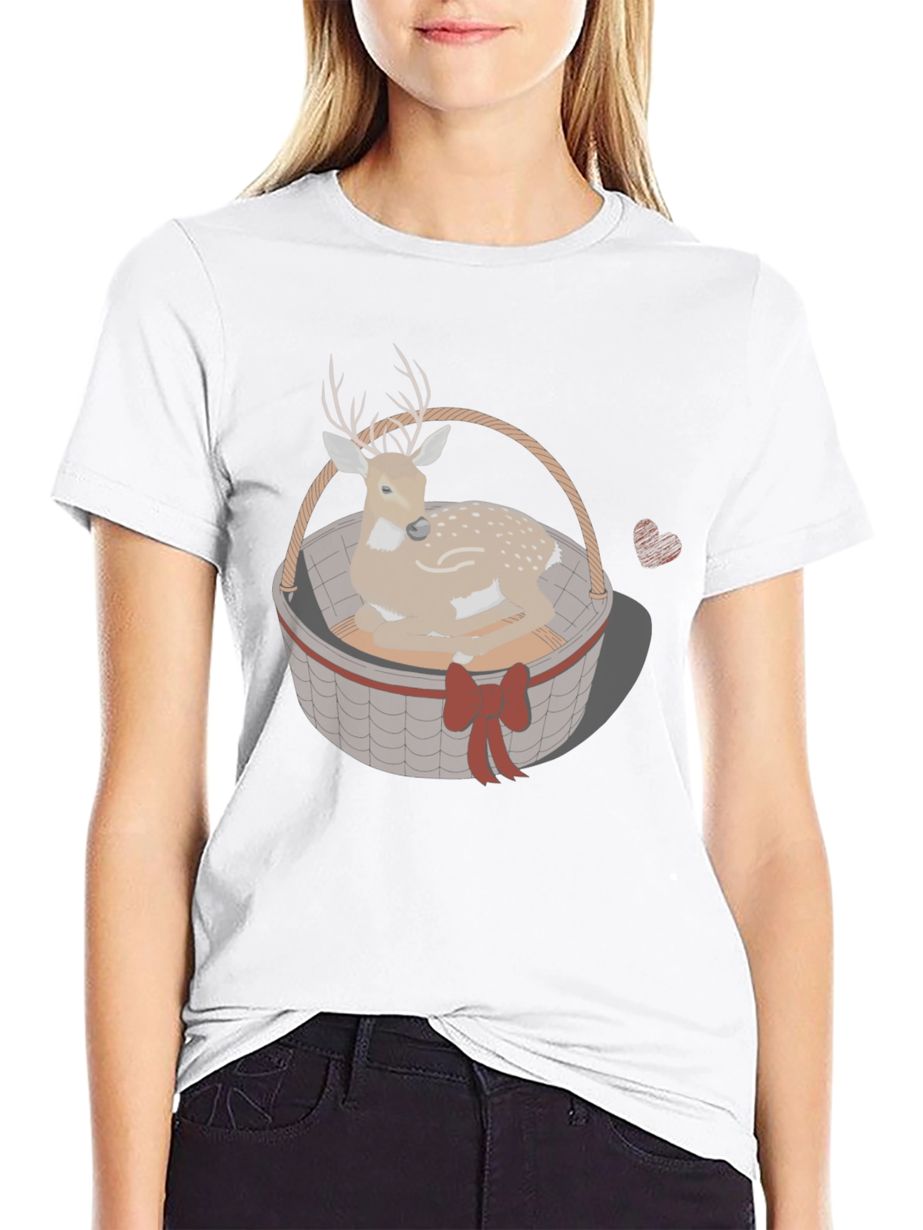 Black Deer in Basket Graphic Tee - Men's Black T-Shirt view 9