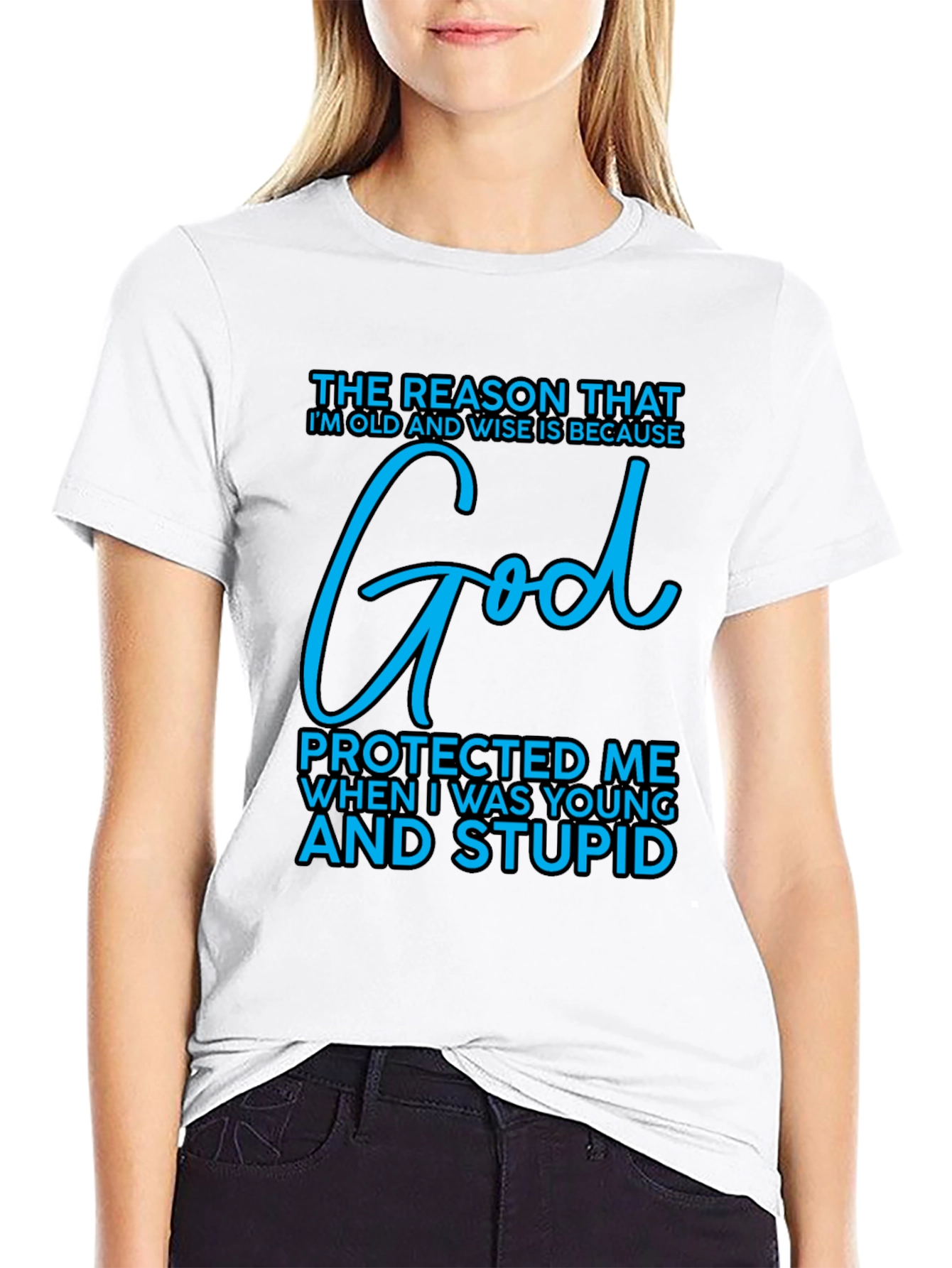 Black Old and Wise God Protected T-Shirt view 9