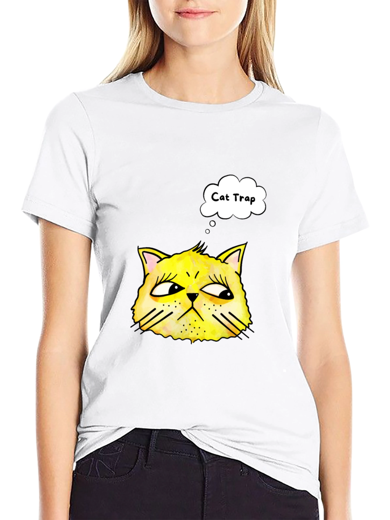 Black Cat Trap T-Shirt - Funny Graphic Tee view 9