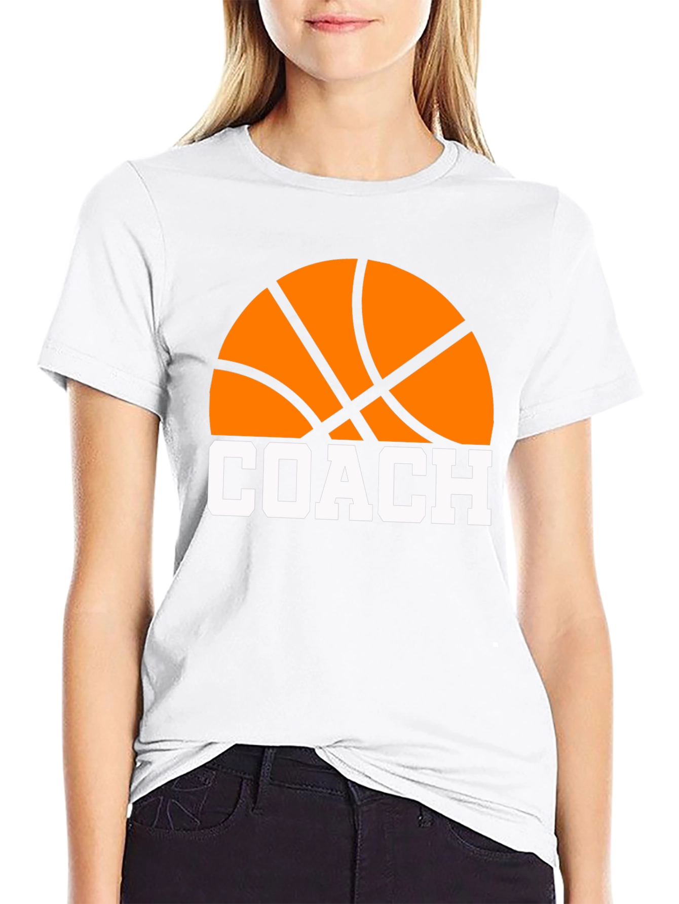 Black Basketball Coach T-Shirt view 9