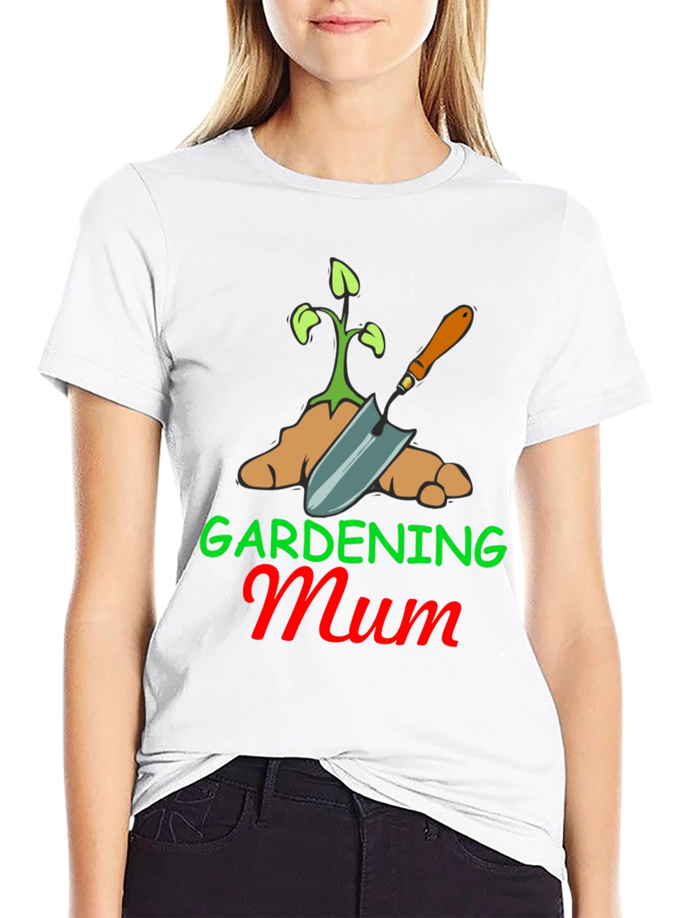 Black Gardening Mum T-Shirt - Black Cotton Blend view 9