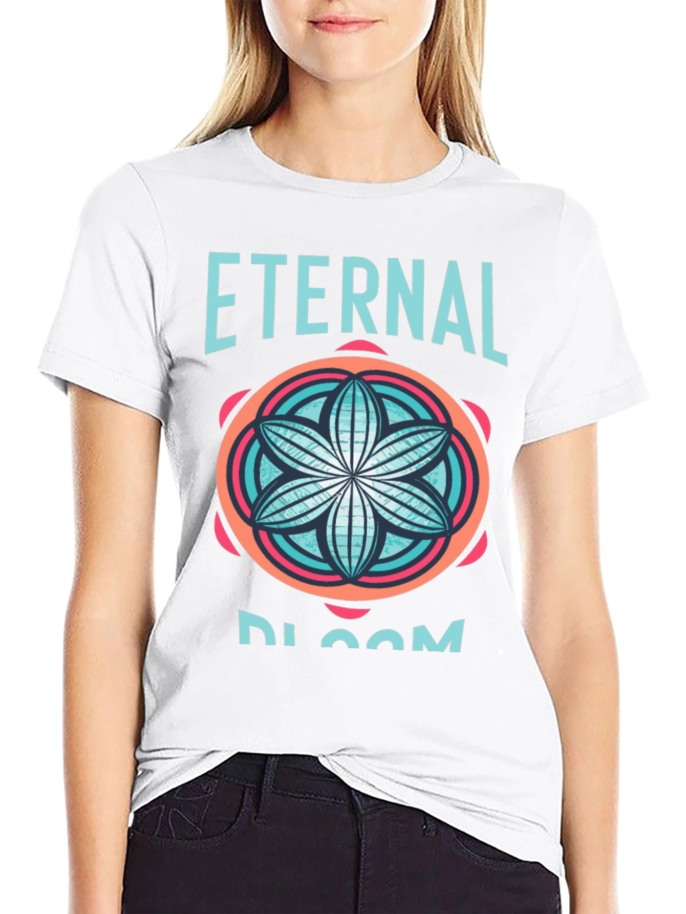 Black Eternal Bloom Black Graphic Tee view 9