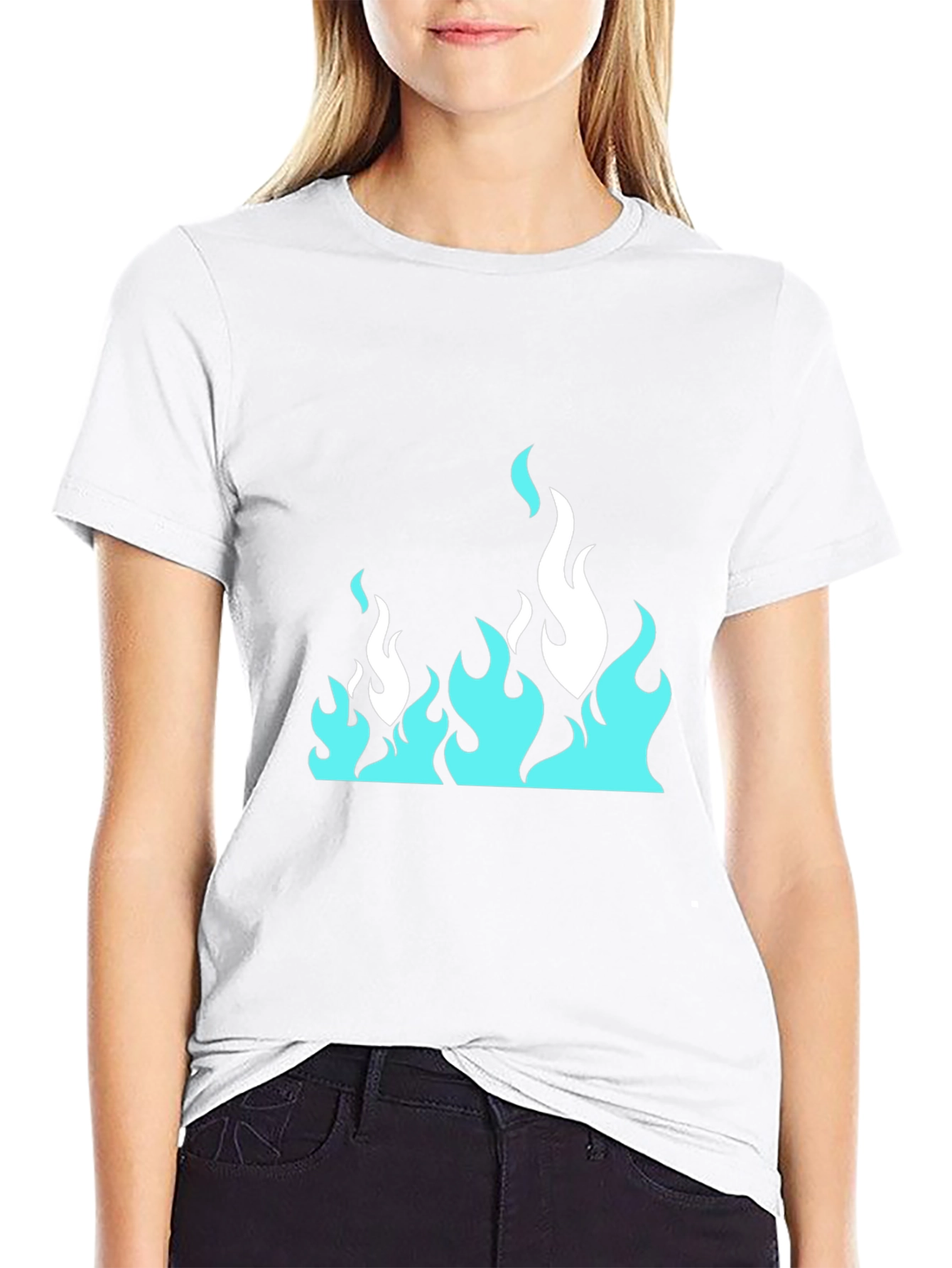 Black Cool Flames Graphic Tee - Black view 9