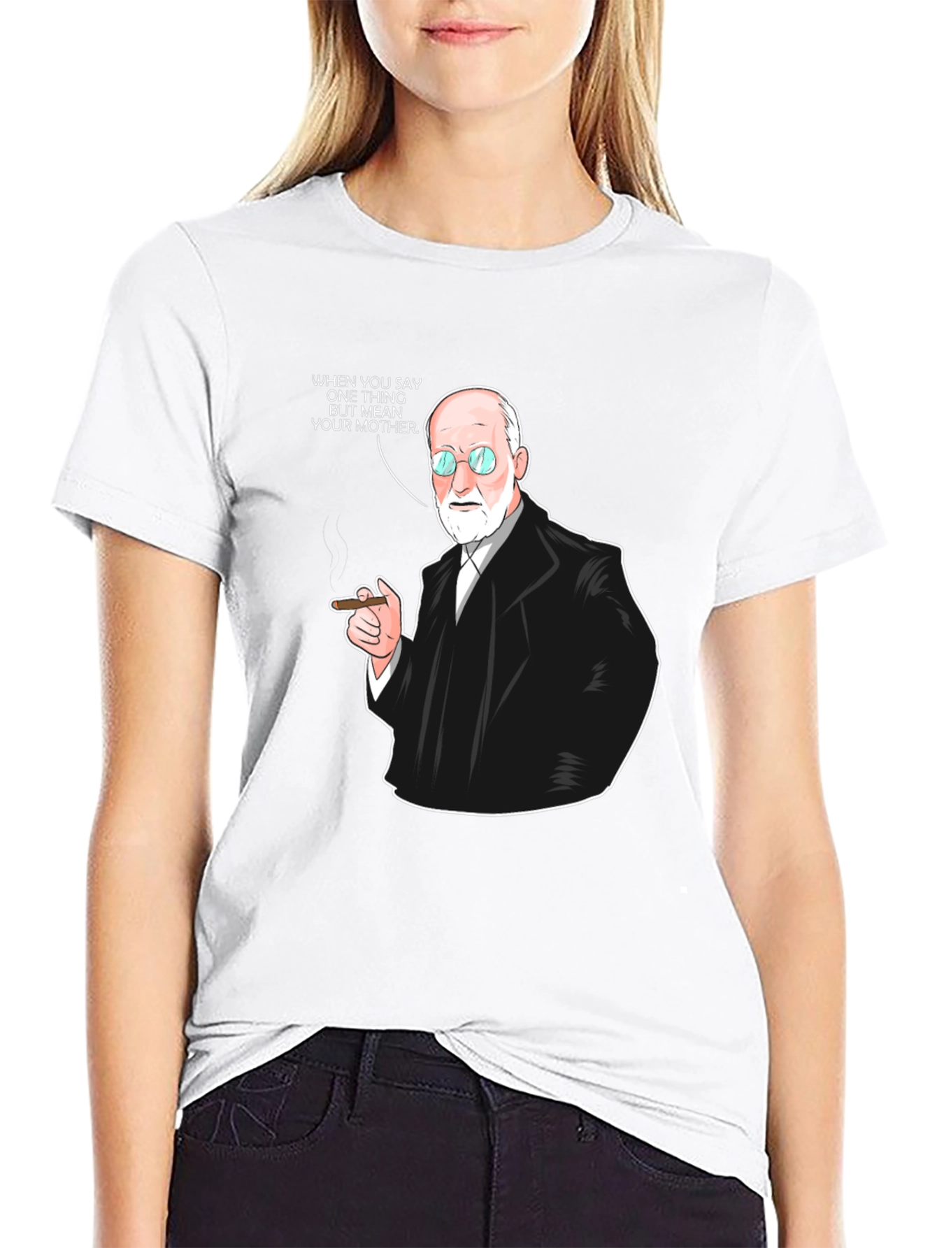 Black Freud T-Shirt: Funny Psychoanalysis Humor Tee view 9