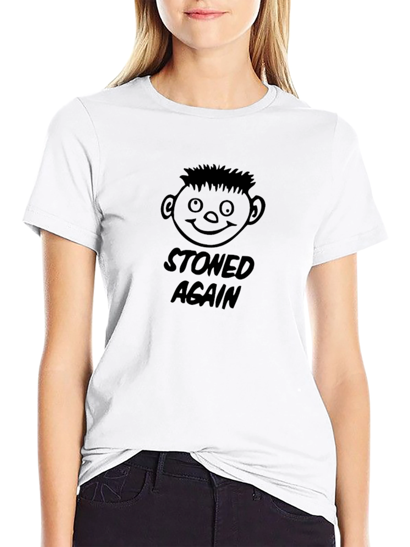 Black Stoned Again Graphic Tee - Unisex Black T-Shirt view 9