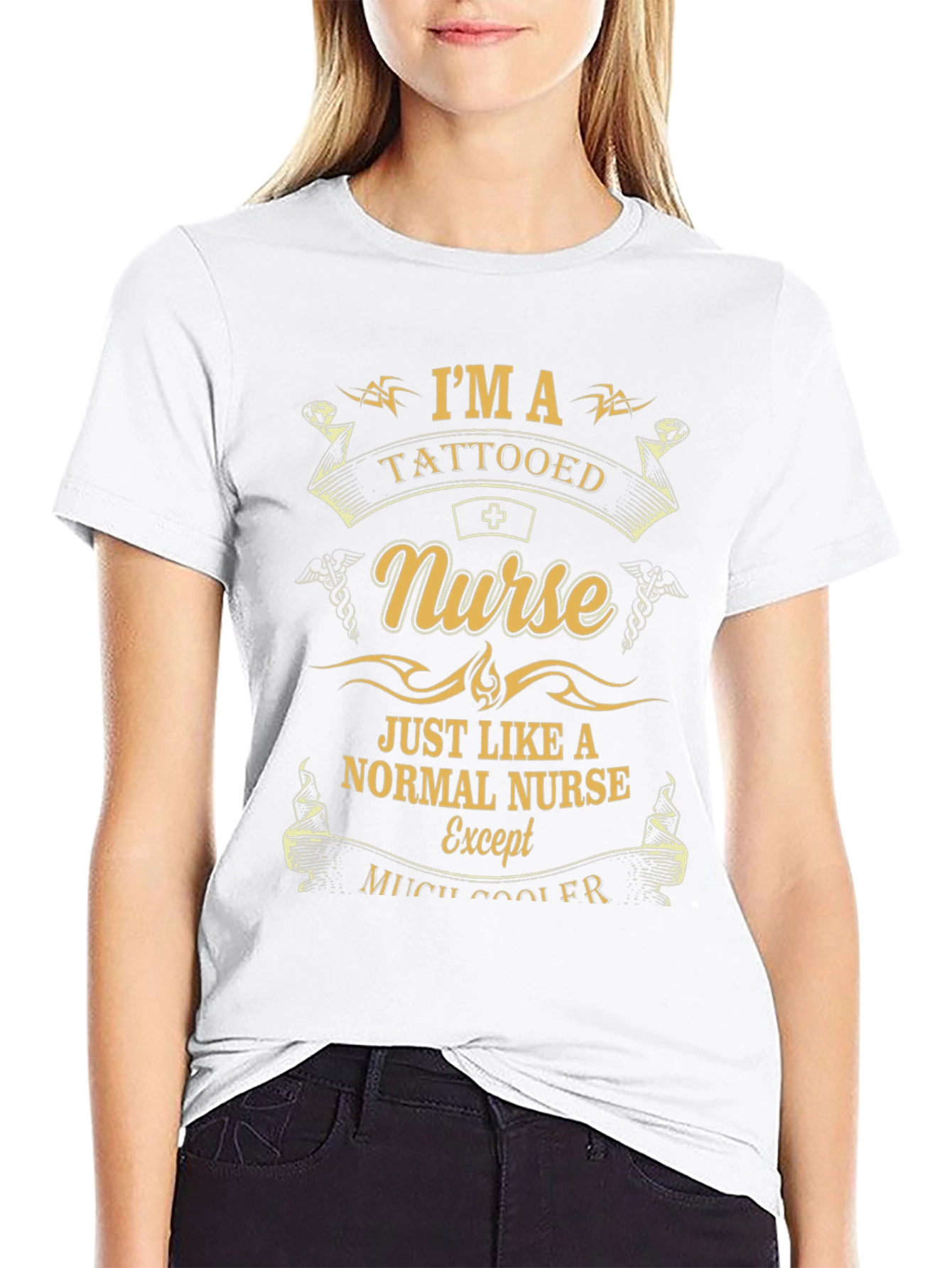 Black Tattooed Nurse T-Shirt - Funny Nursing Apparel view 9