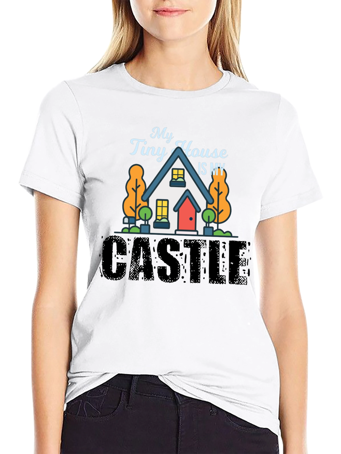 Black My Tiny House Is My Castle Black T-Shirt view 9