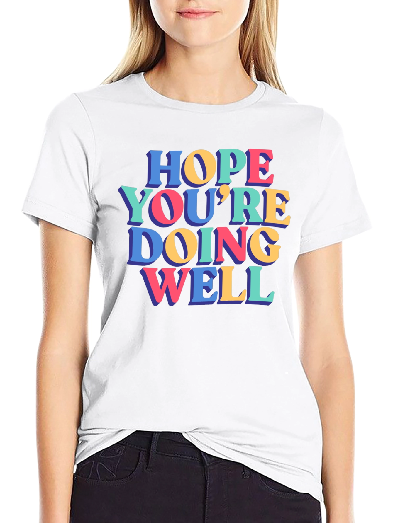Black Hope You're Doing Well Graphic Tee view 9