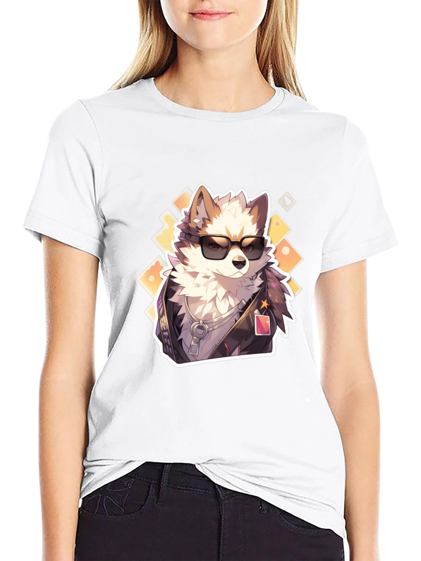 Black Cool Dog Graphic Tee - Trendy Streetwear view 9