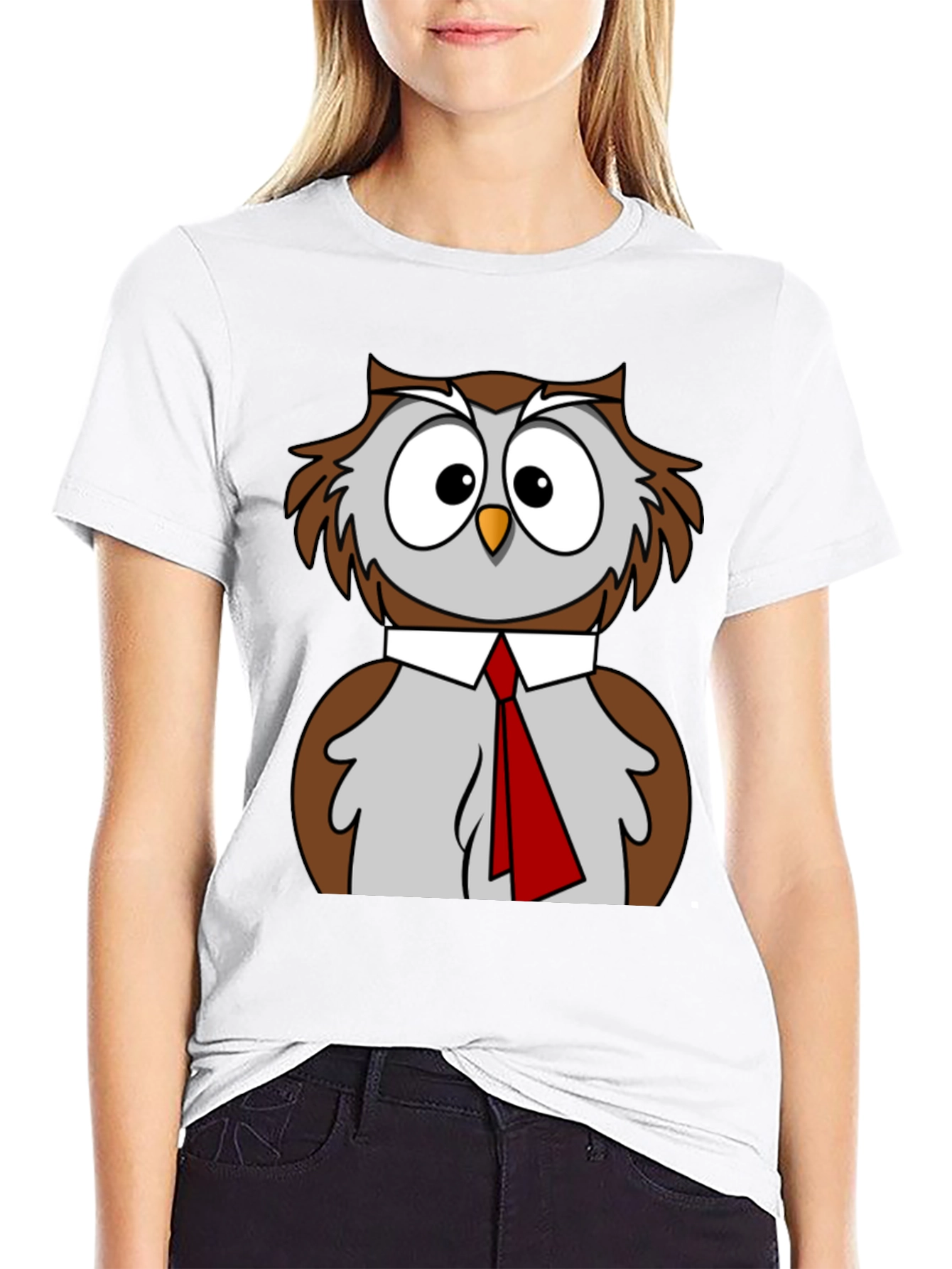 Black Owl T-Shirt Funny Bird Business Casual Tee view 9