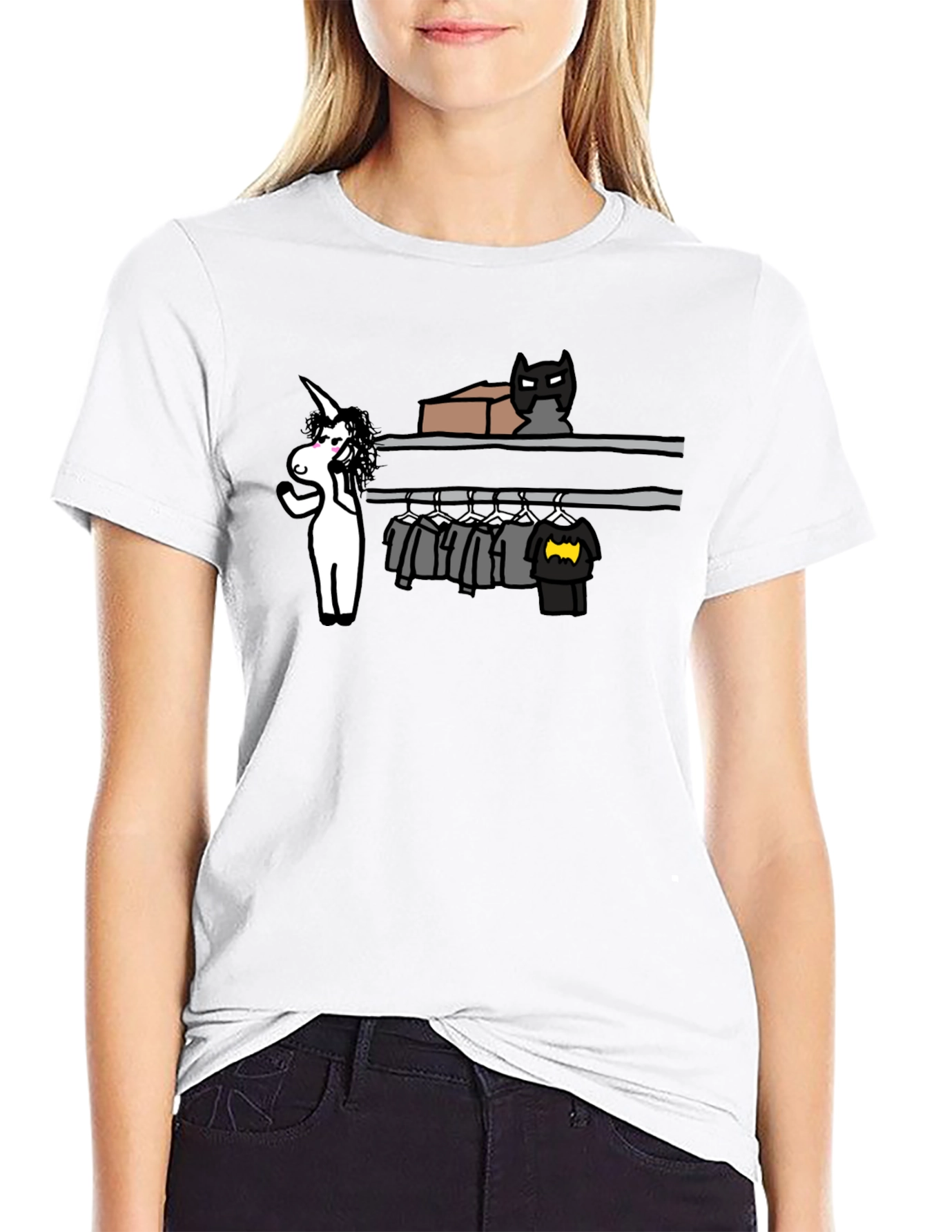 Black Unicorn Closet Choice Tee - Funny Batman T-Shirt view 9
