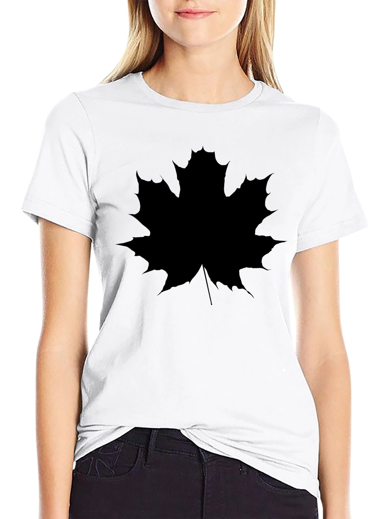 Black Maple Leaf Graphic Tee - Black view 9