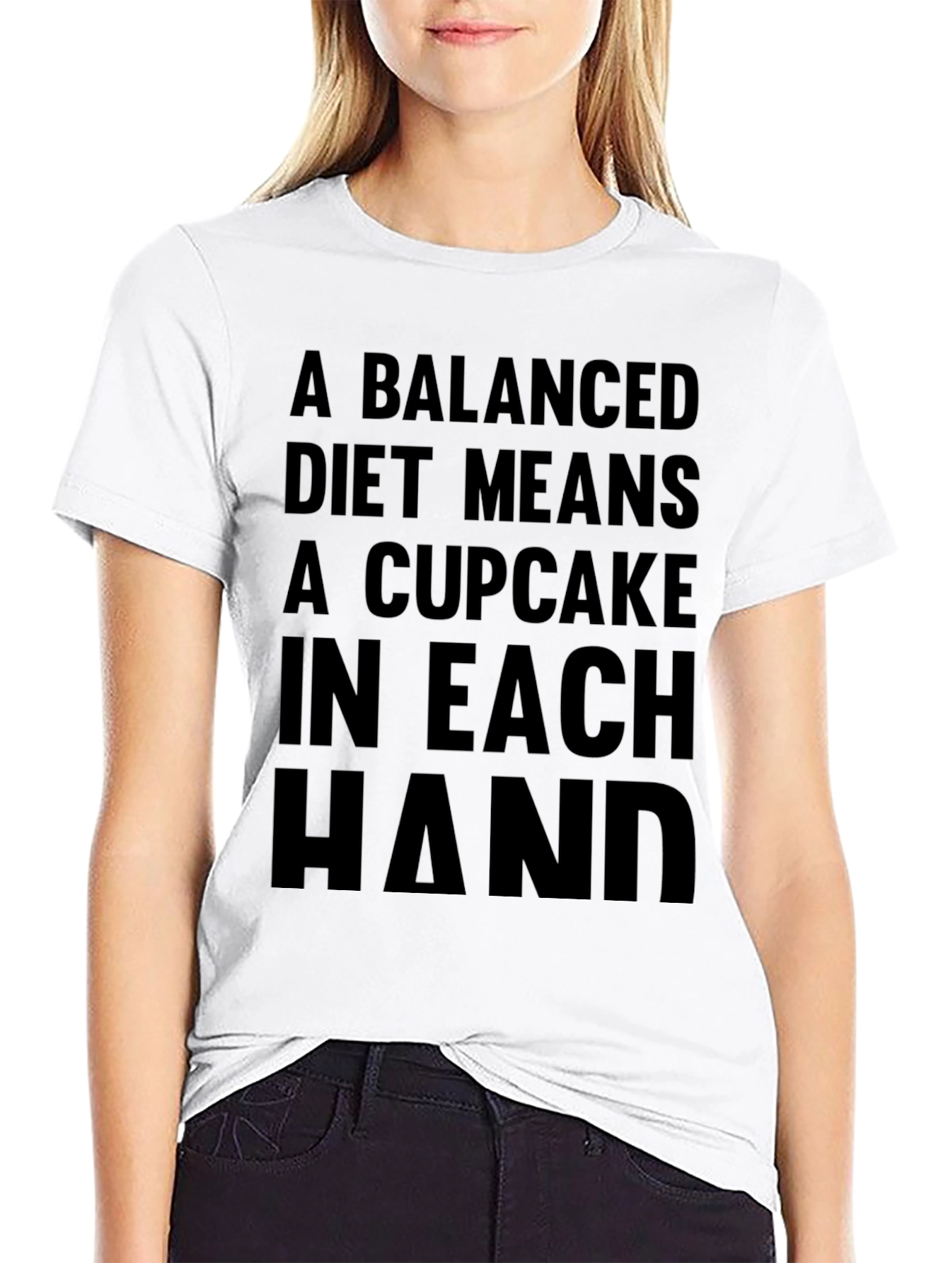Black A Balanced Diet Cupcake T-Shirt view 9
