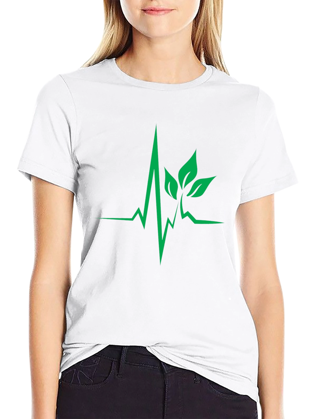Black Nature Heartbeat Black T-Shirt view 9