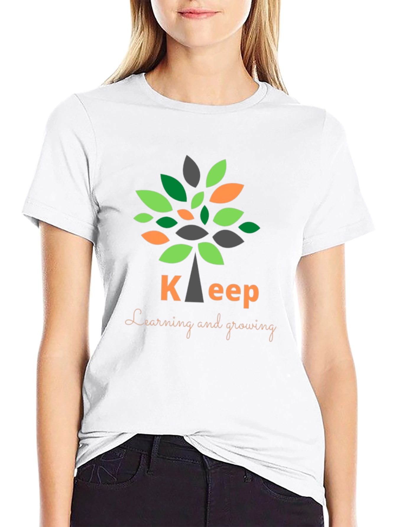 Black Keep Learning and Growing T-Shirt view 9