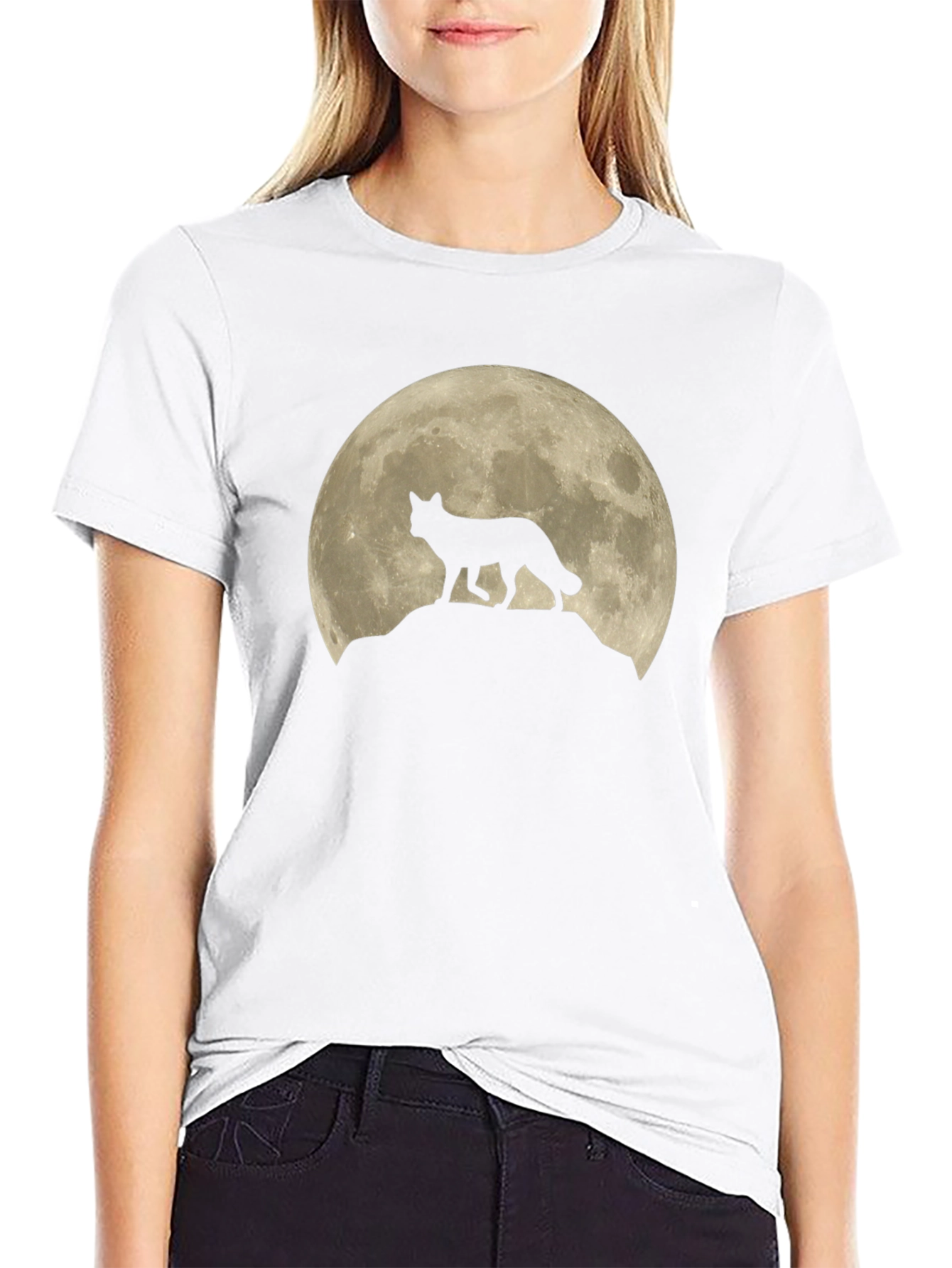 Black Wolf Moon Graphic T-Shirt - Black view 9