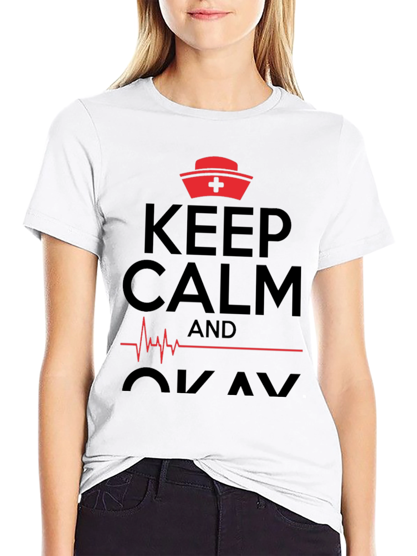 Black Keep Calm Nurse T-Shirt Funny Medical Shirt view 9