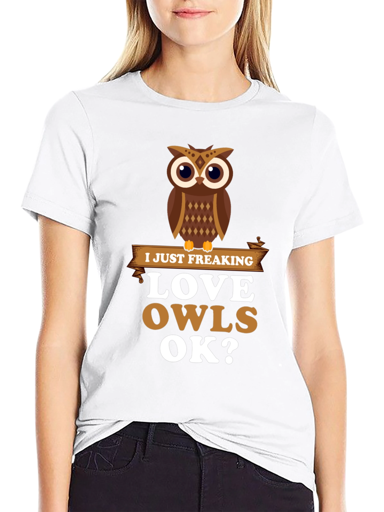 Black I Just Freaking Love Owls Graphic T-Shirt view 9
