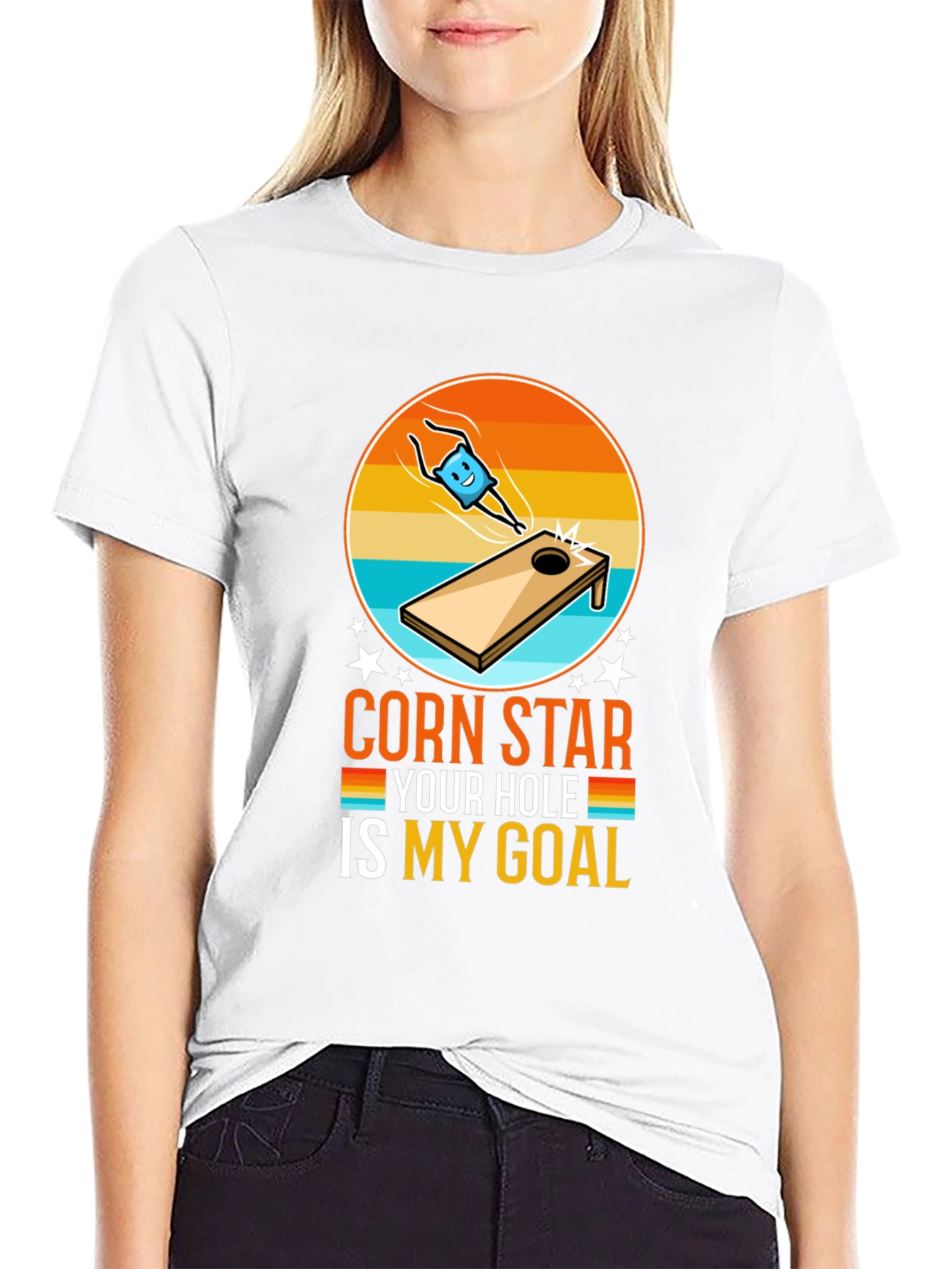 Black Corn Star Your Hole Is My Goal Funny T-Shirt view 9