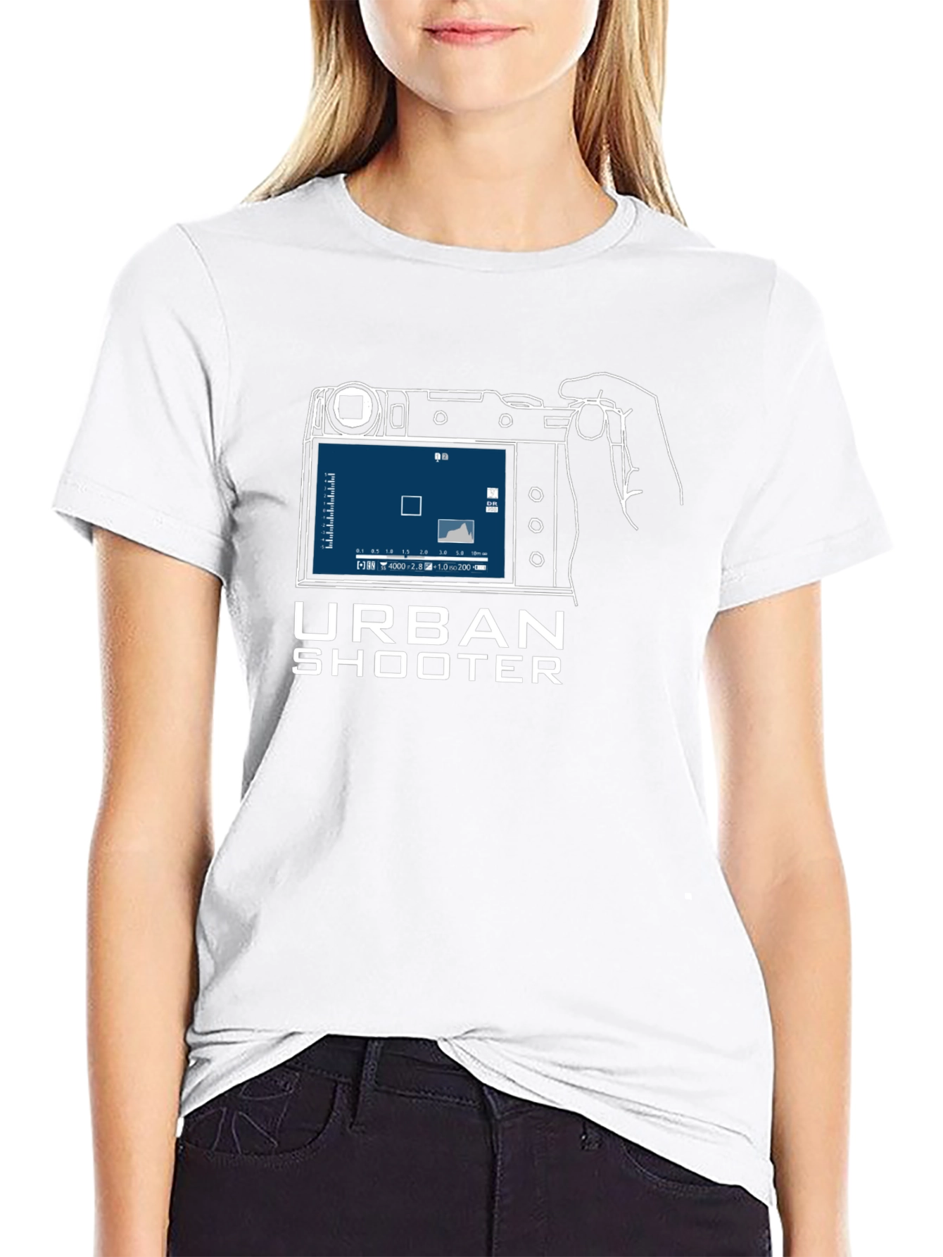 Black Urban Shooter T-Shirt: Camera Graphic Tee view 9