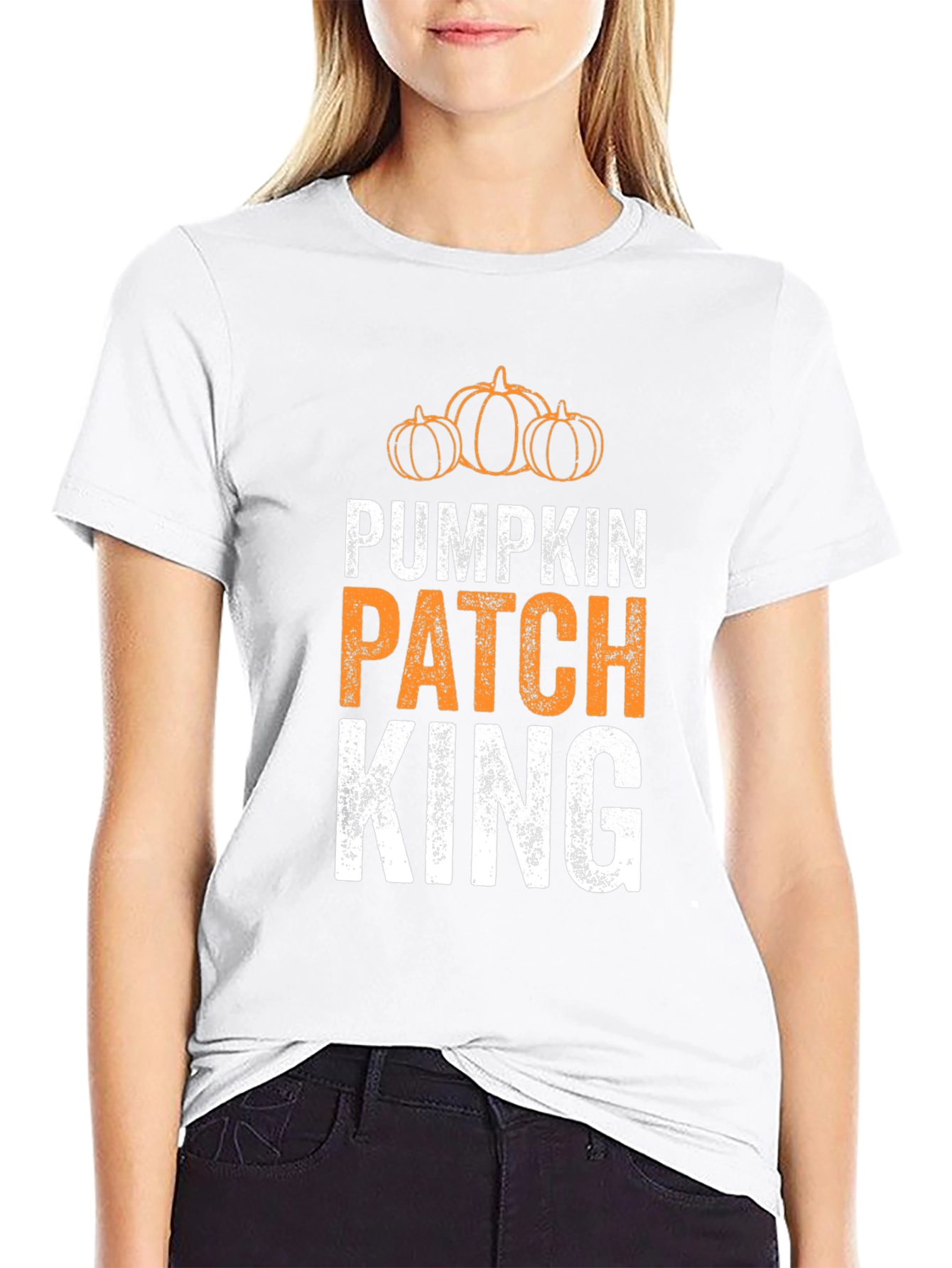 Black Pumpkin Patch King T-Shirt view 9