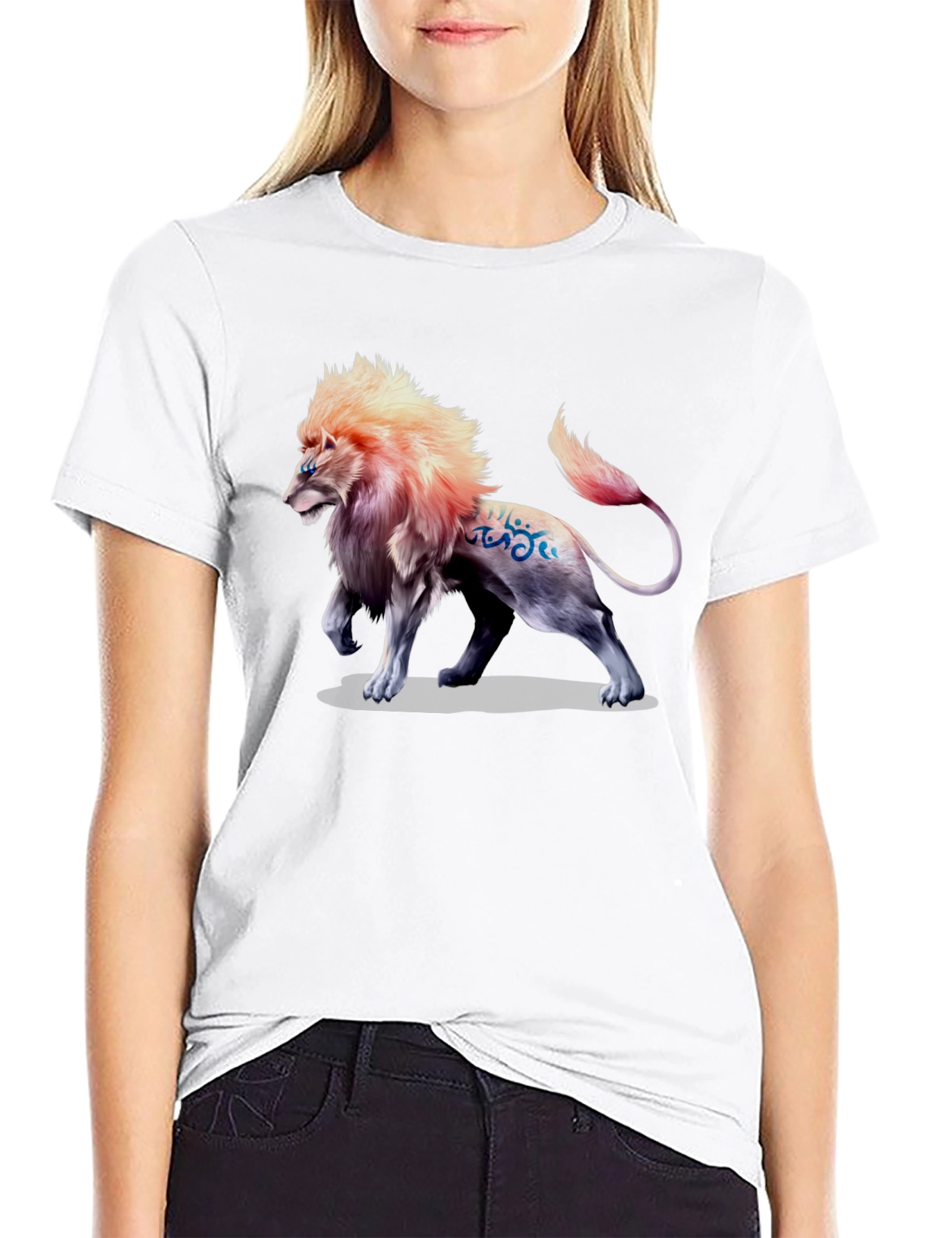Black Lion Graphic Print T-Shirt - Bold Style view 9