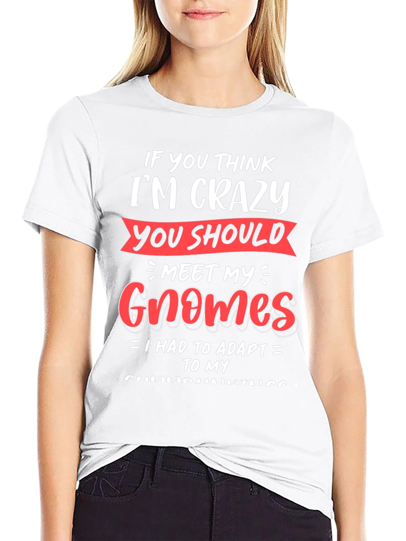 Black Crazy Gnomes Graphic T-Shirt - Funny Novelty Tee view 9