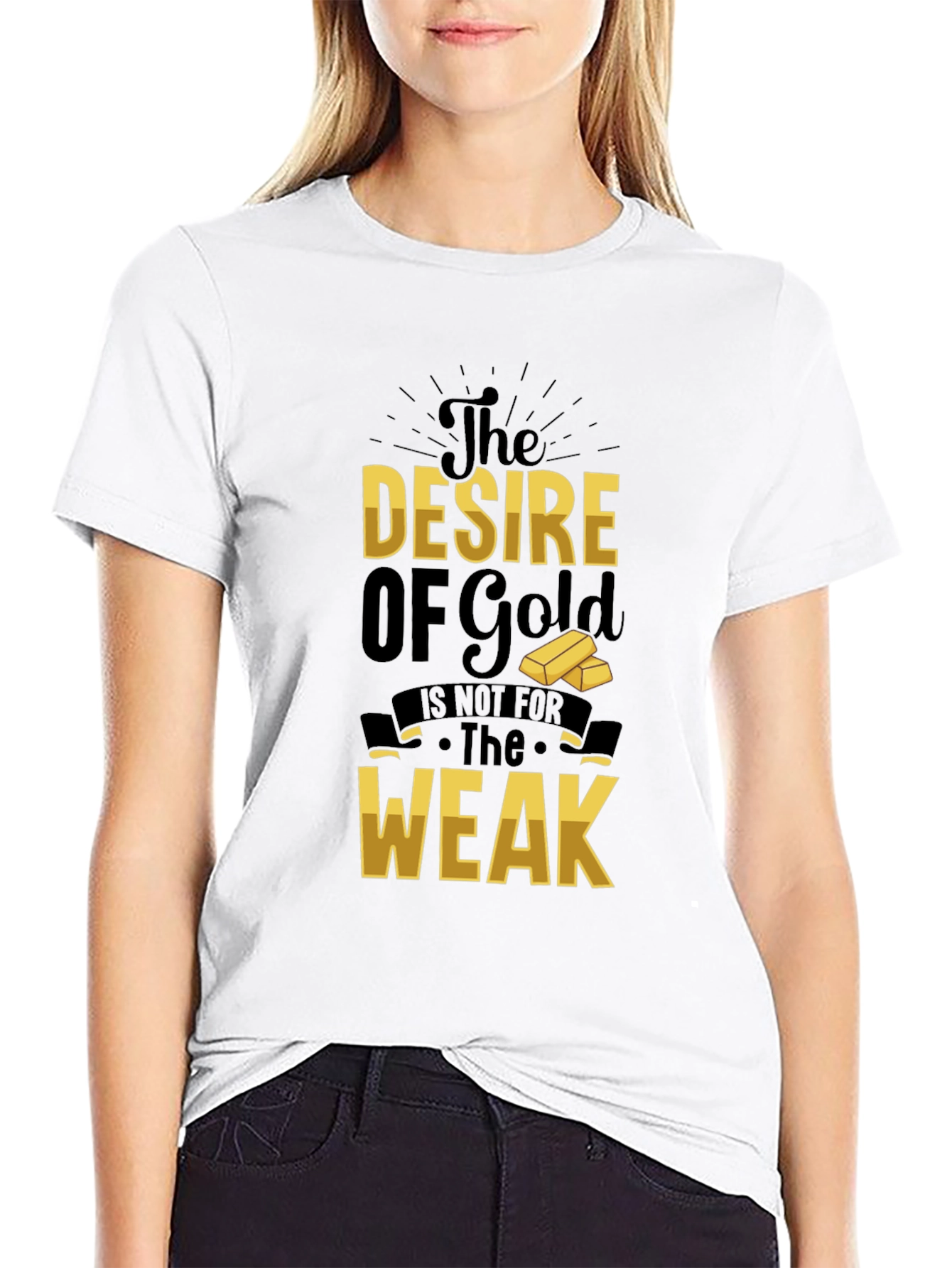 Black The Desire of Gold T-Shirt - Motivational Graphic Tee view 9