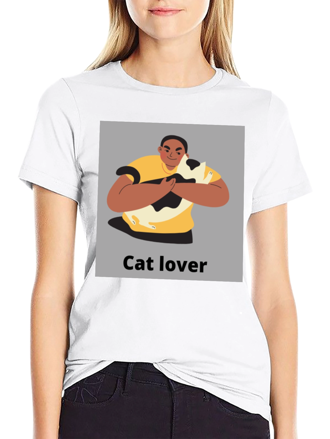 Black Cat Lover Graphic Tee - Unisex Black T-Shirt view 9