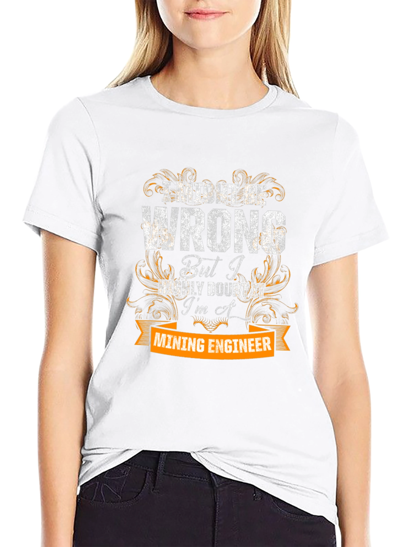 Black Mining Engineer T-Shirt view 9