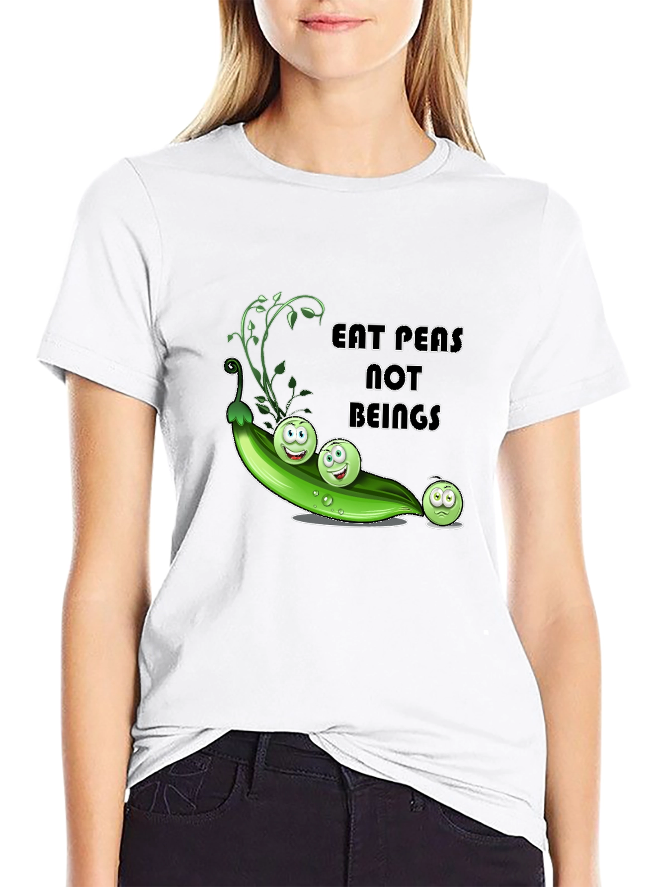 Eat Peas Not Beings Vegan Graphic T-Shirt - 9