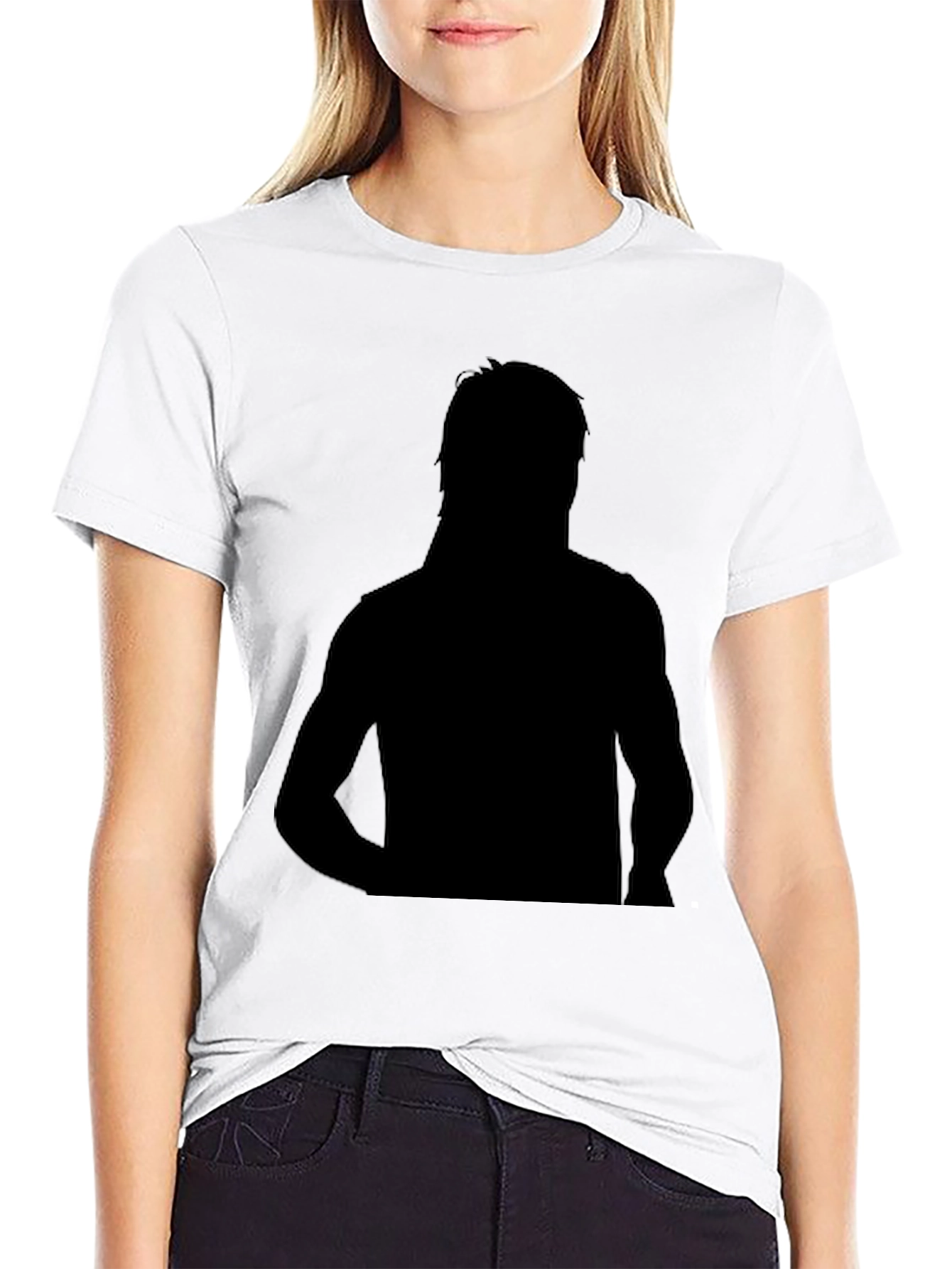 Black Silhouette Graphic Tee - Soft Black Cotton view 9