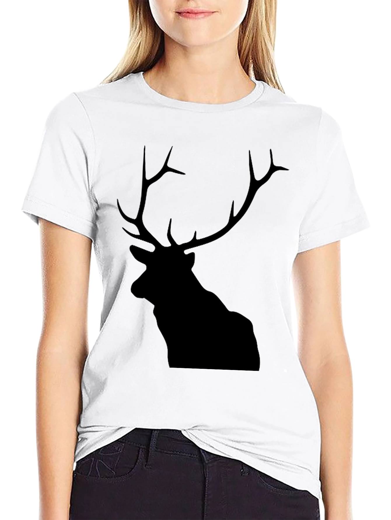 Black Black Deer Graphic Tee - Mens Short Sleeve Shirt view 9