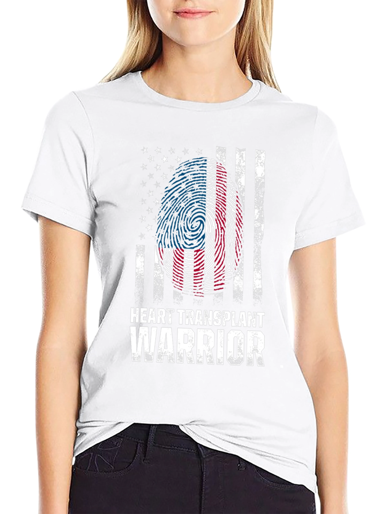Heart Transplant Warrior USA Flag T-Shirt - 9